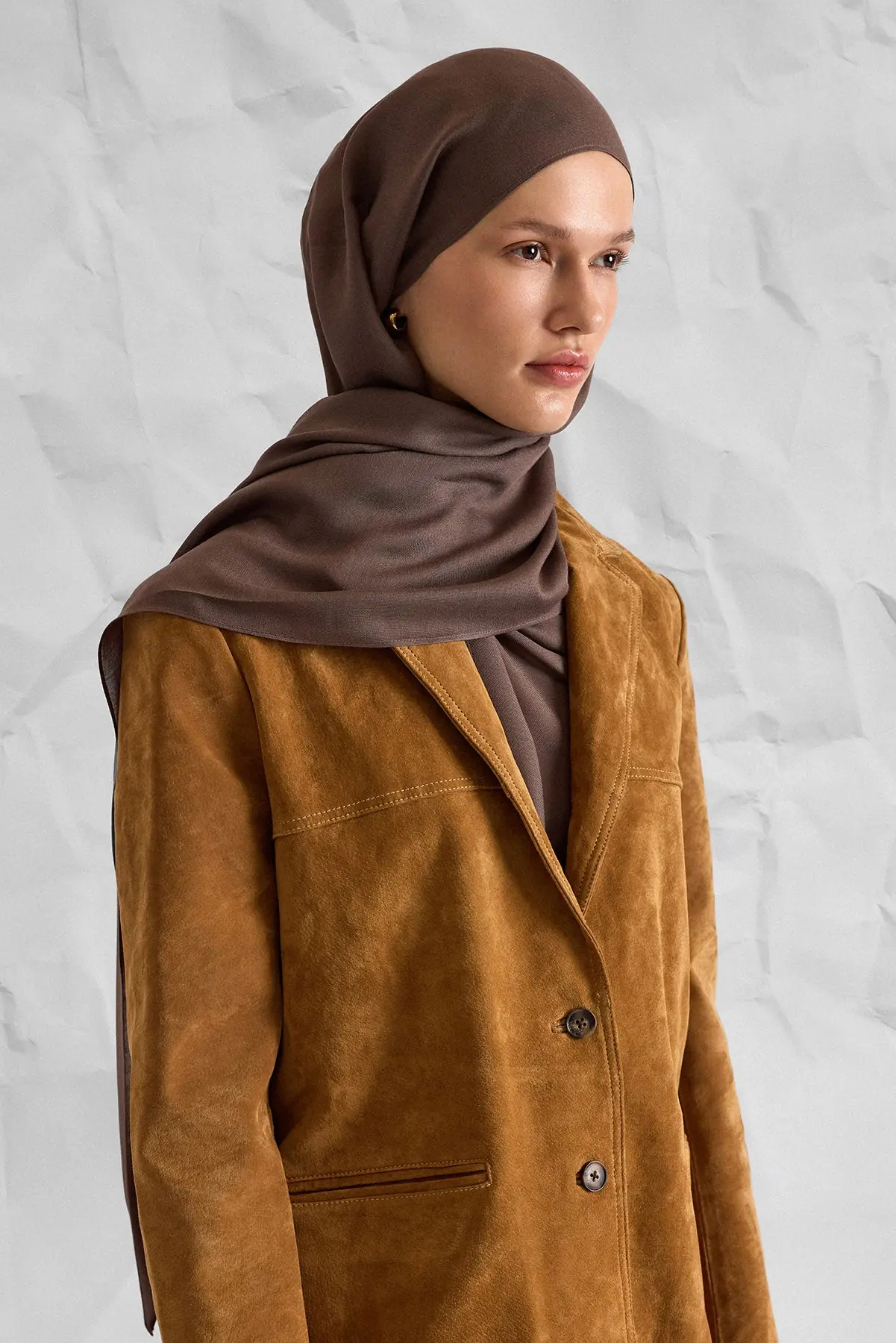 RAW Modal Silk Shawl – Khaki, photo 2