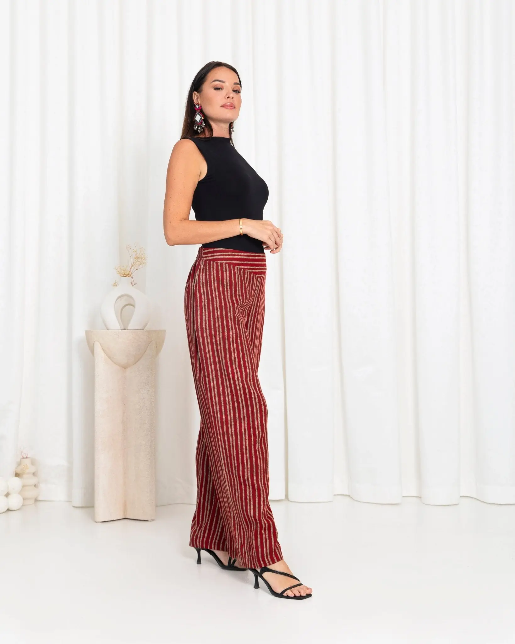 Maroon Stripe Pants