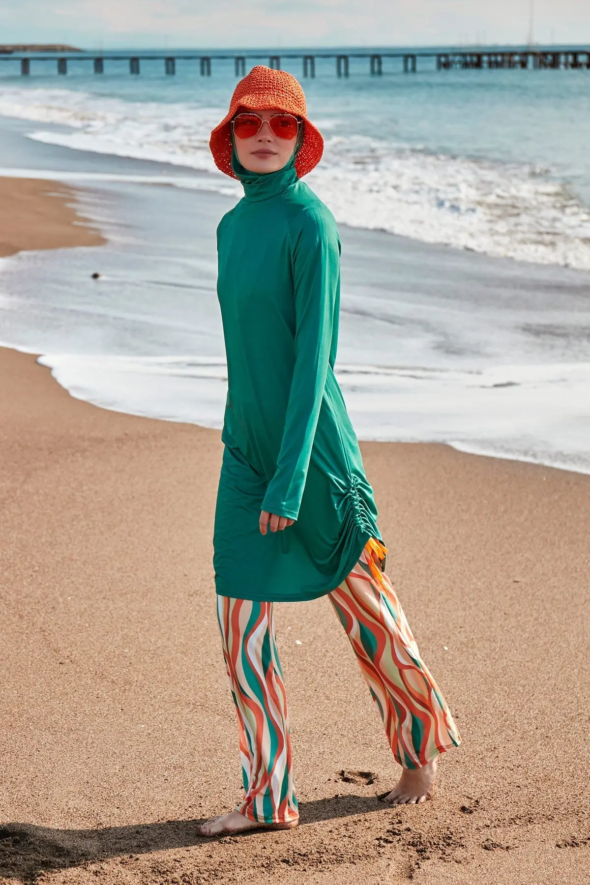 Lycra Green Burkini Modest Swimwear M2493, photo 5