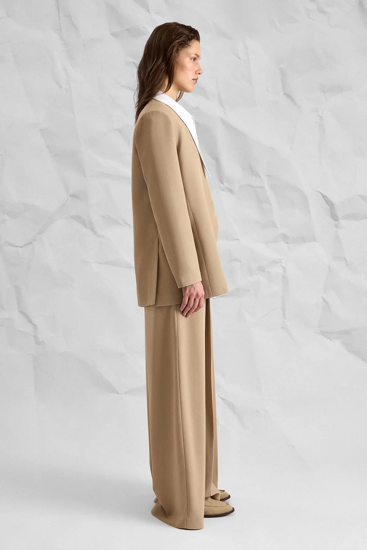 Majesté Atelier No. 09 Tailored Blazer & Wide-Leg Trouser Set - Camel, photo 6