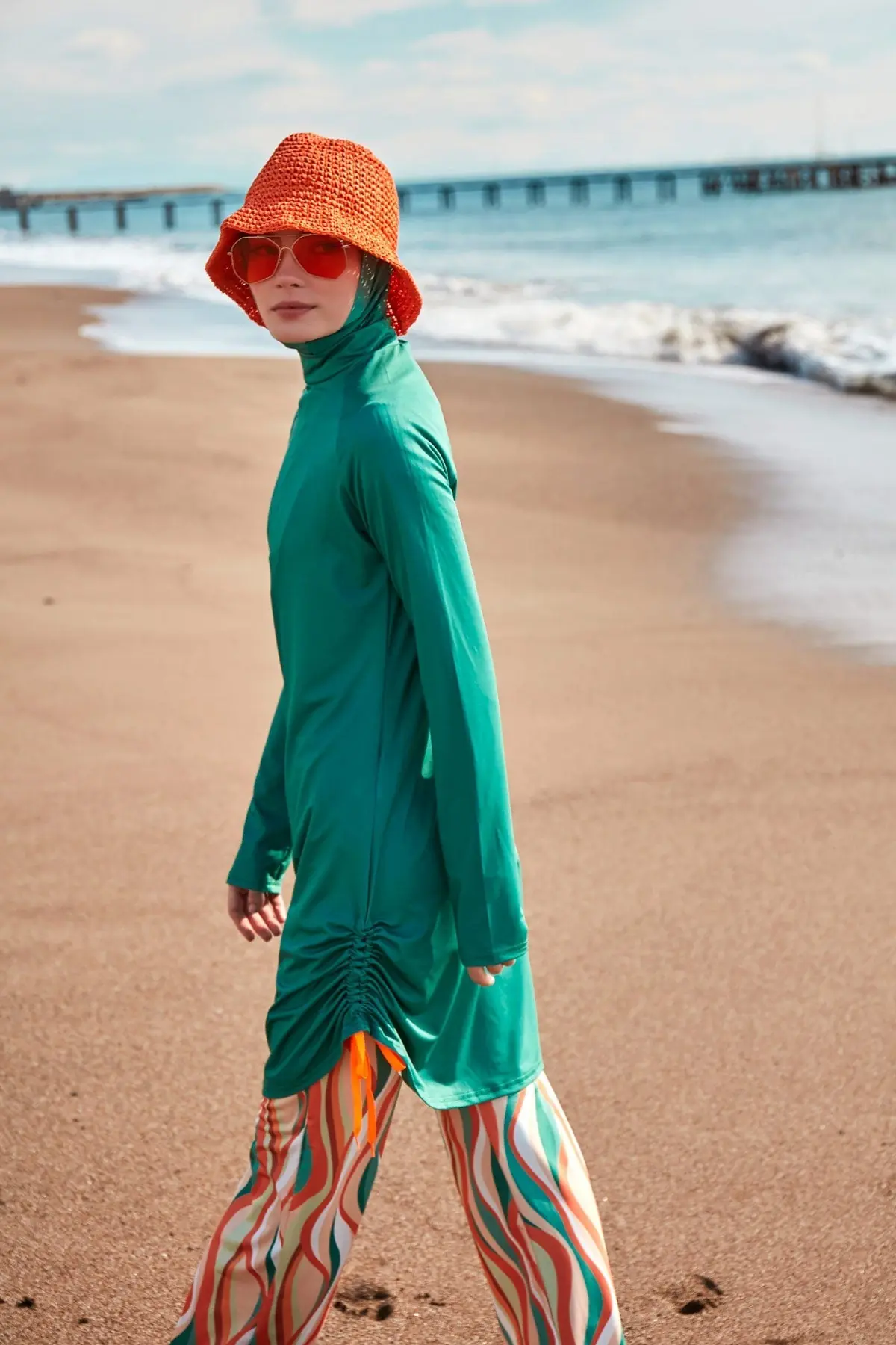 Lycra Green Burkini Modest Swimwear M2493, photo 2