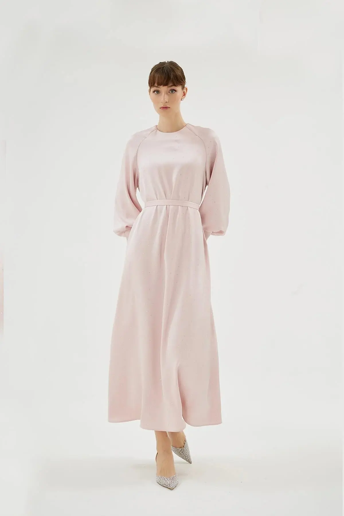 Eliza Embellished Dress – Powder Pink