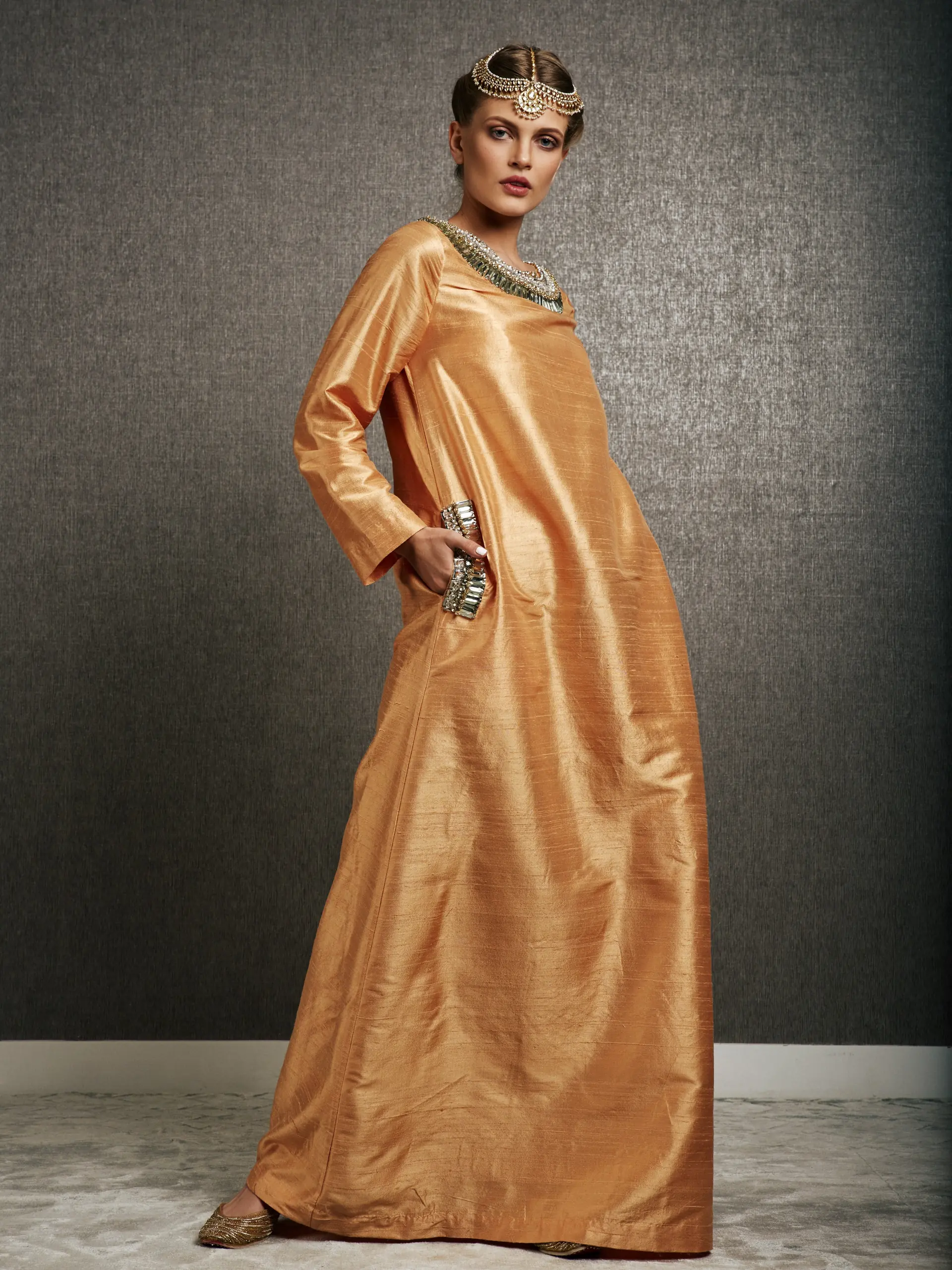 Maj Maharani Kaftan in Golden Peach, photo 5