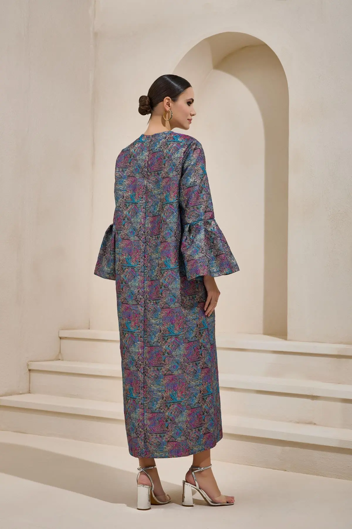 Brocade Maxi Dress – Pink, photo 4