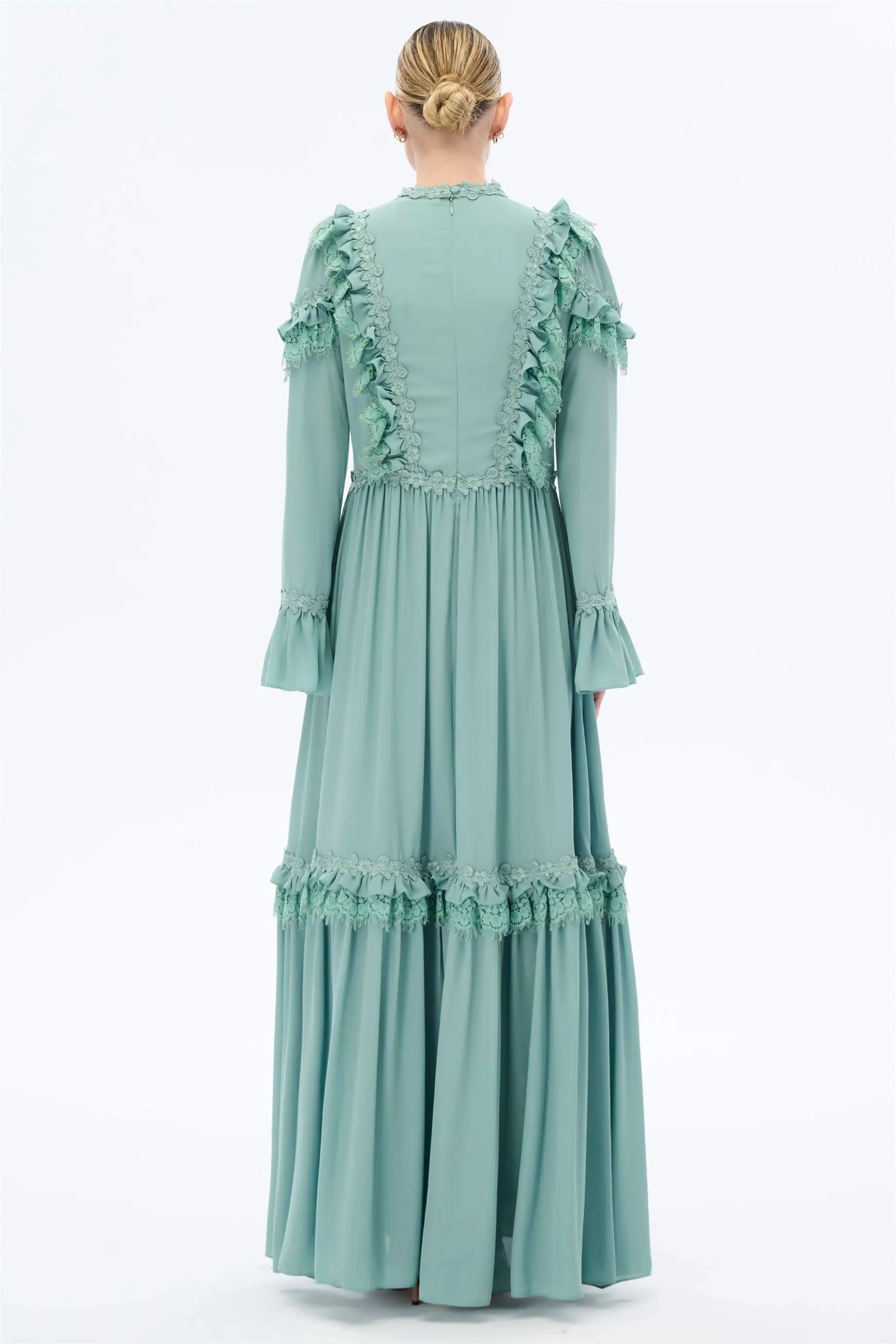 DANTELLİ ZARİF ELBİSE Mint, photo 2
