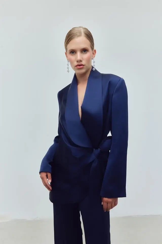 Midnight Silk Set — Navy, photo 3