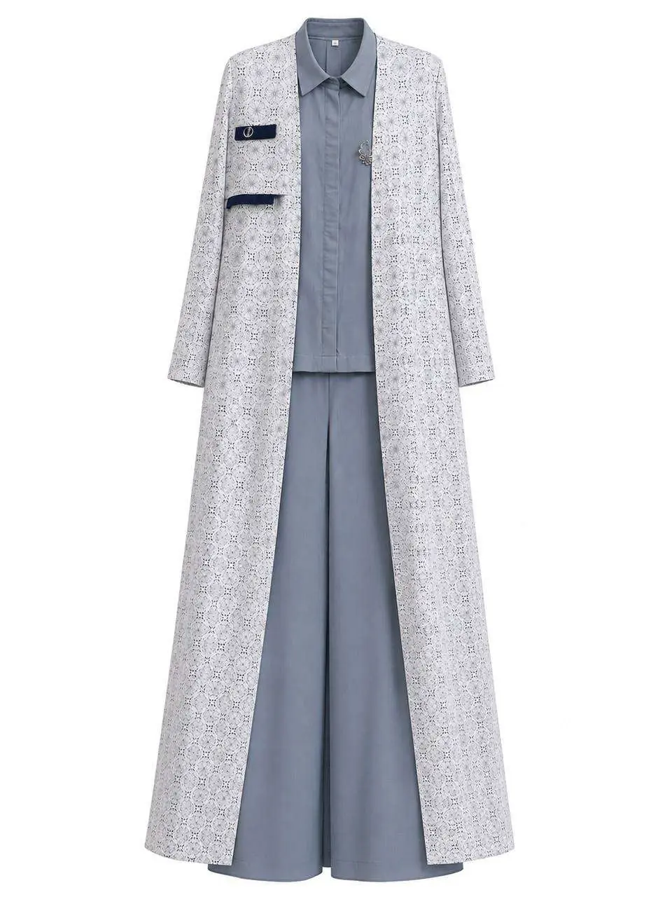 Lumiere Lace Layered Co-Ord Set – Powder Blue