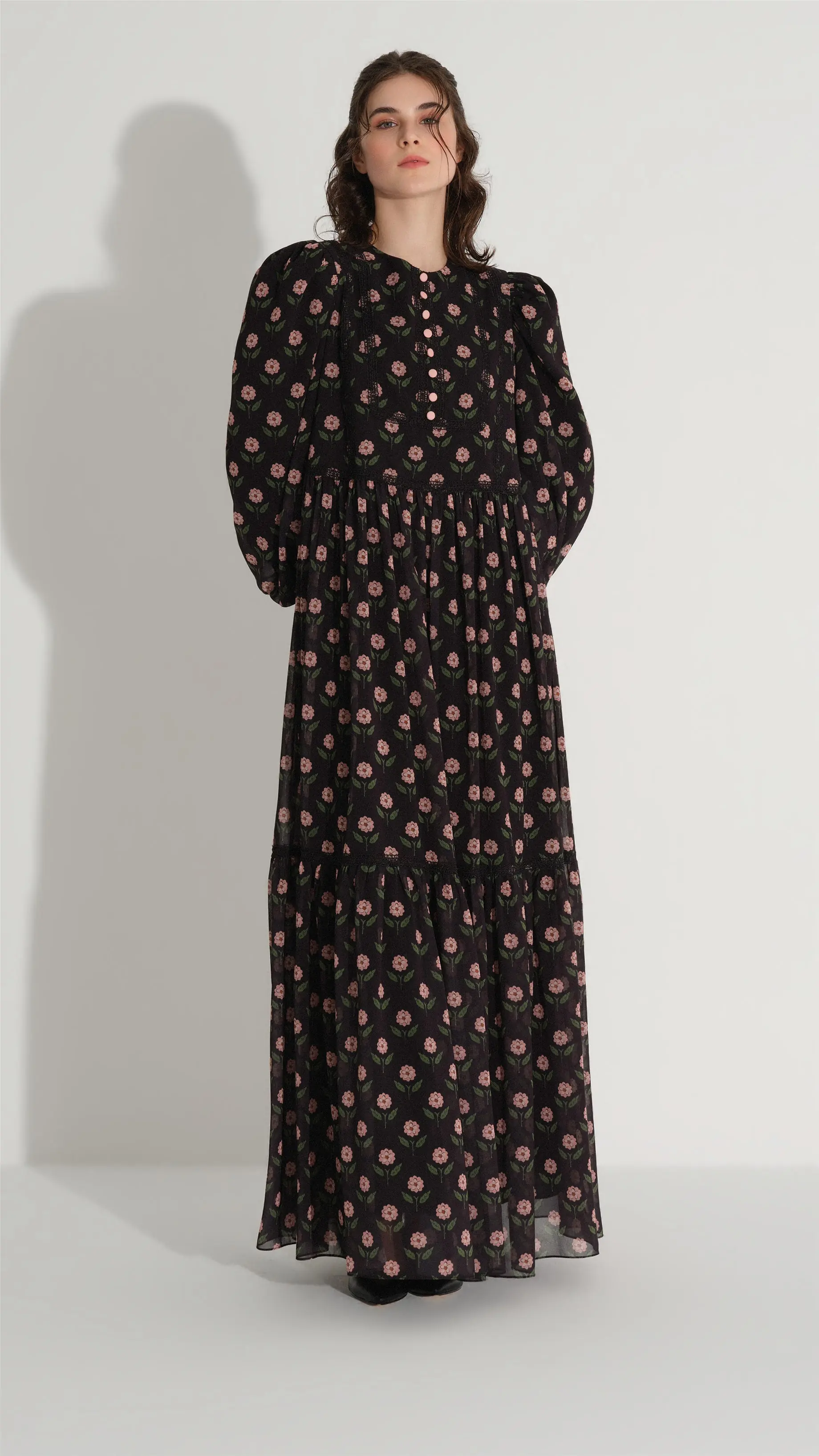 Fine Lace Trim Dress – Black, photo 4