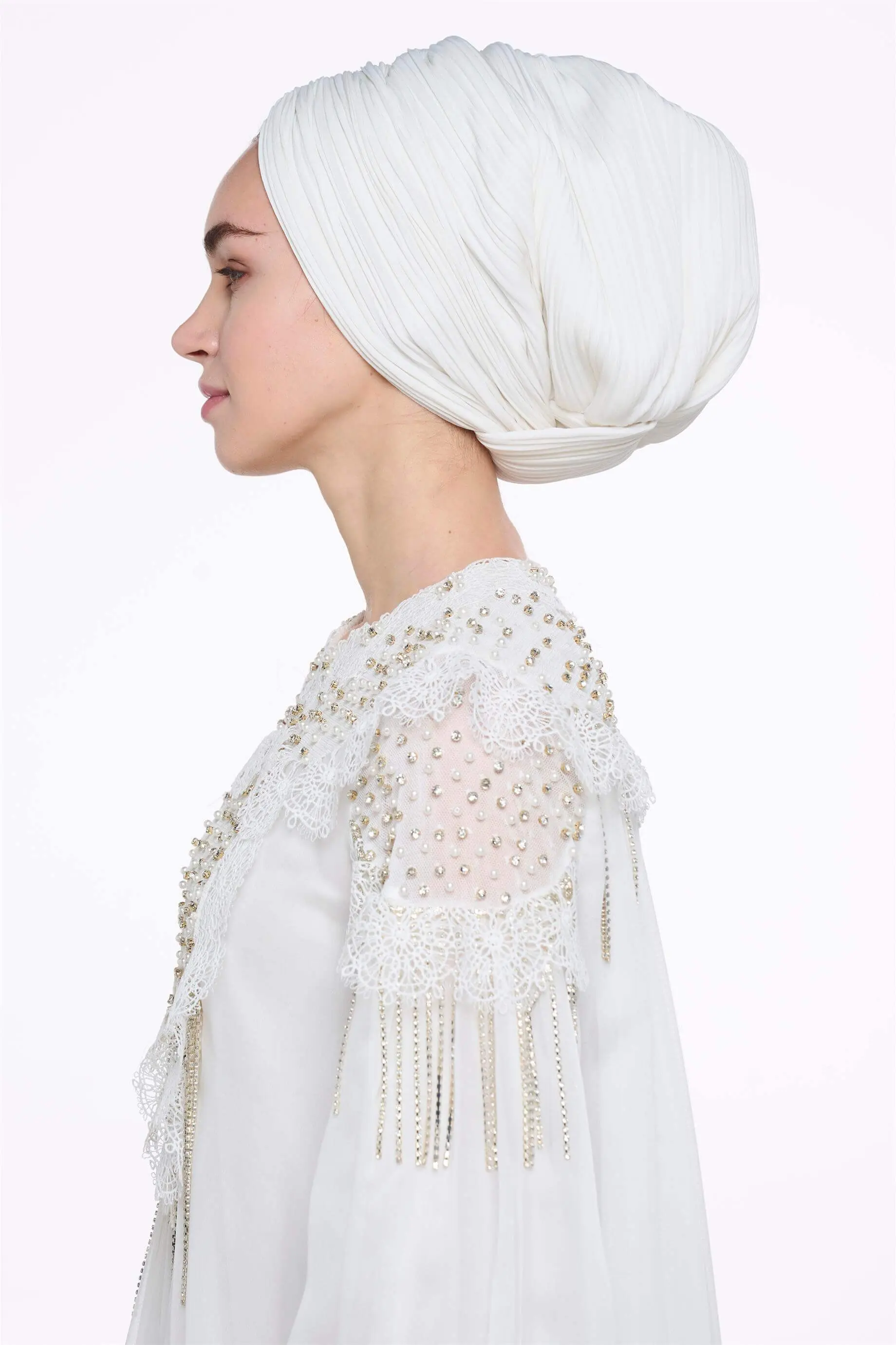 Cross-Wrap Bonnet – White, photo 4