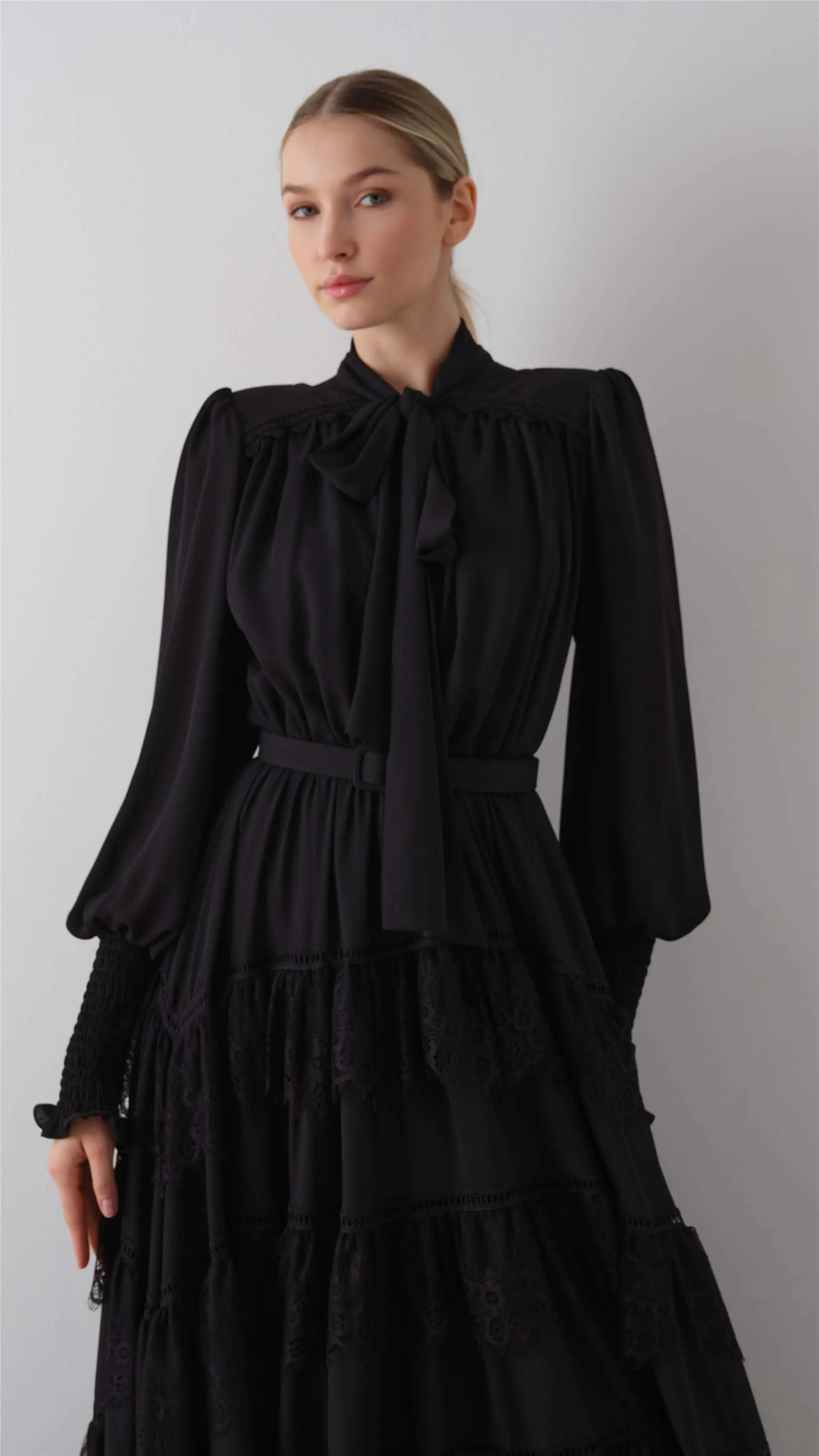 Tiered Ruffle Maxi Dress – Black, photo 4