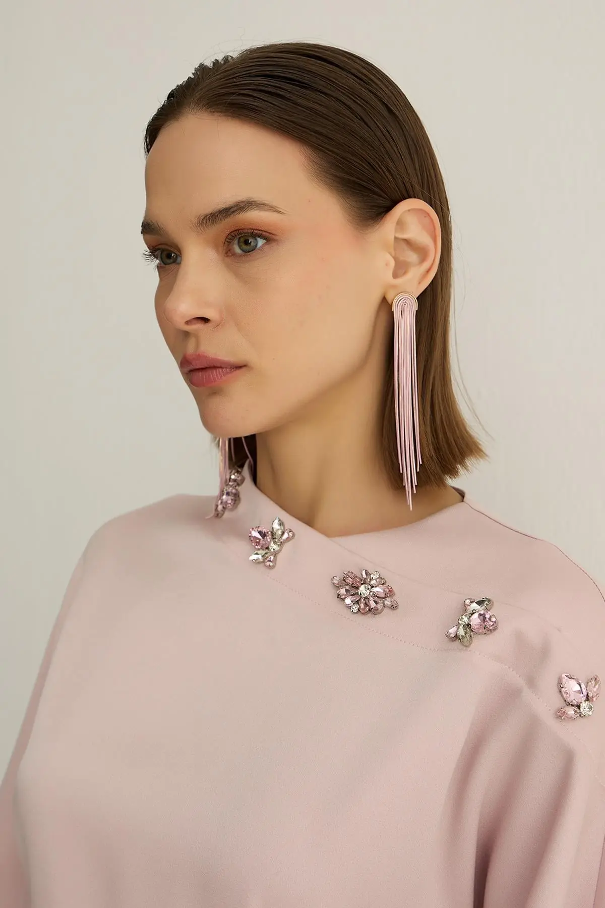 Oriana Embellished Shoulder Dress – Pudra, photo 3