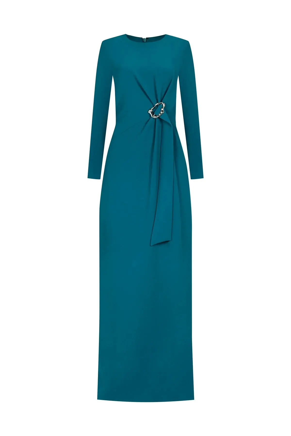 Draped Waist Evening Gown – Emerald