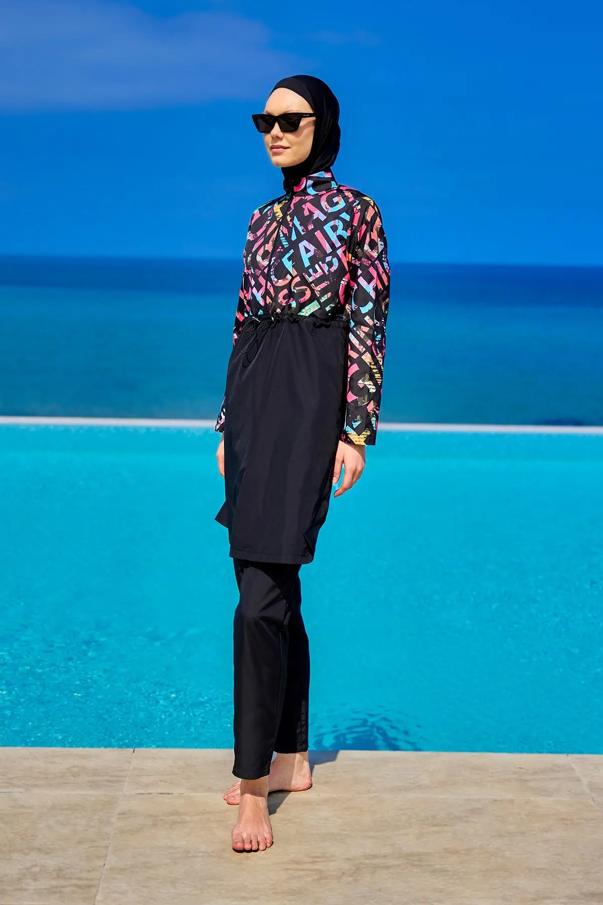 Black Full Coverage Swimsuit Set for Women R2507, photo 3