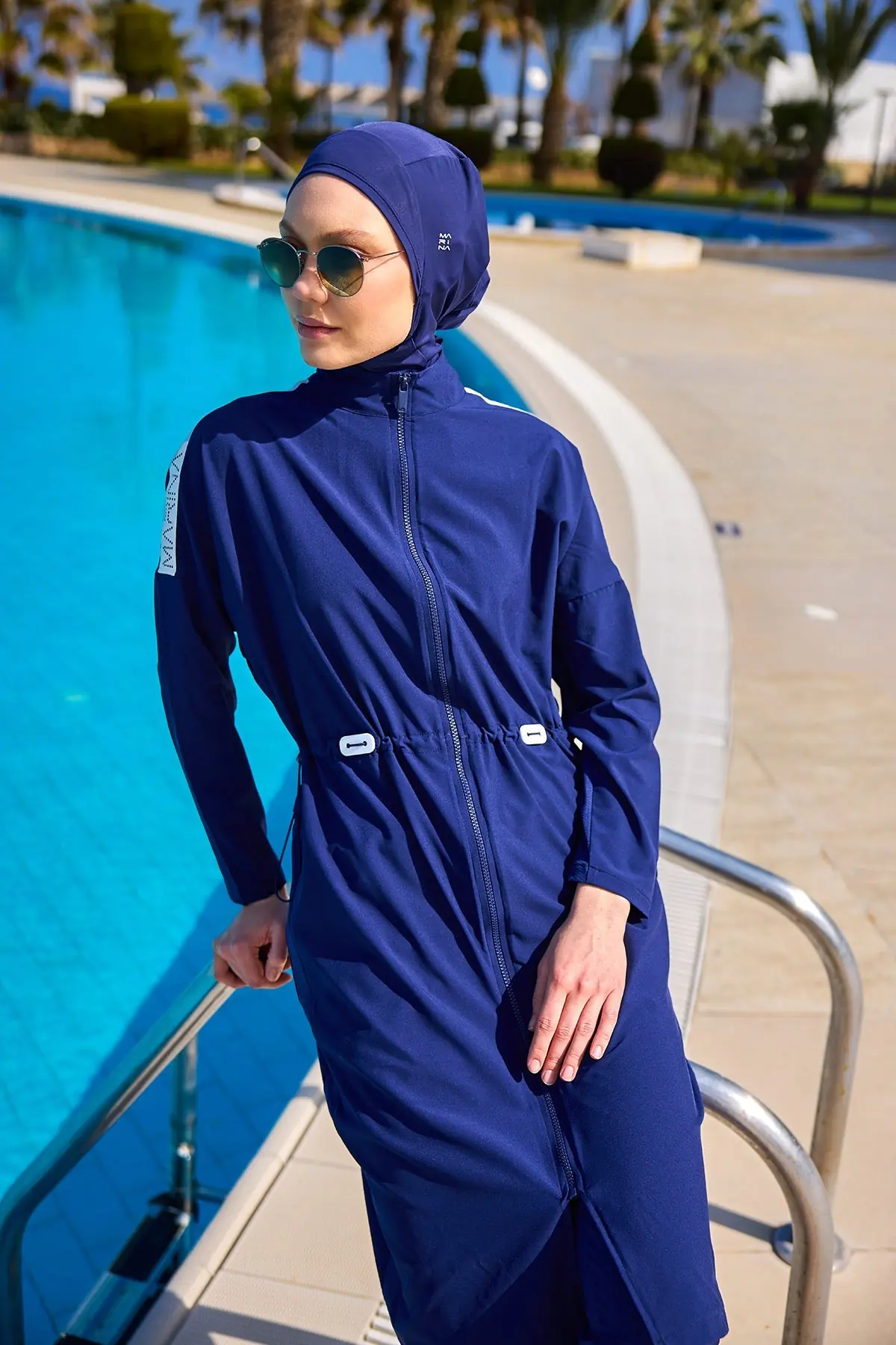 Navy Full Coverage Modest Swimwear Burkini Set M2507-2, photo 2