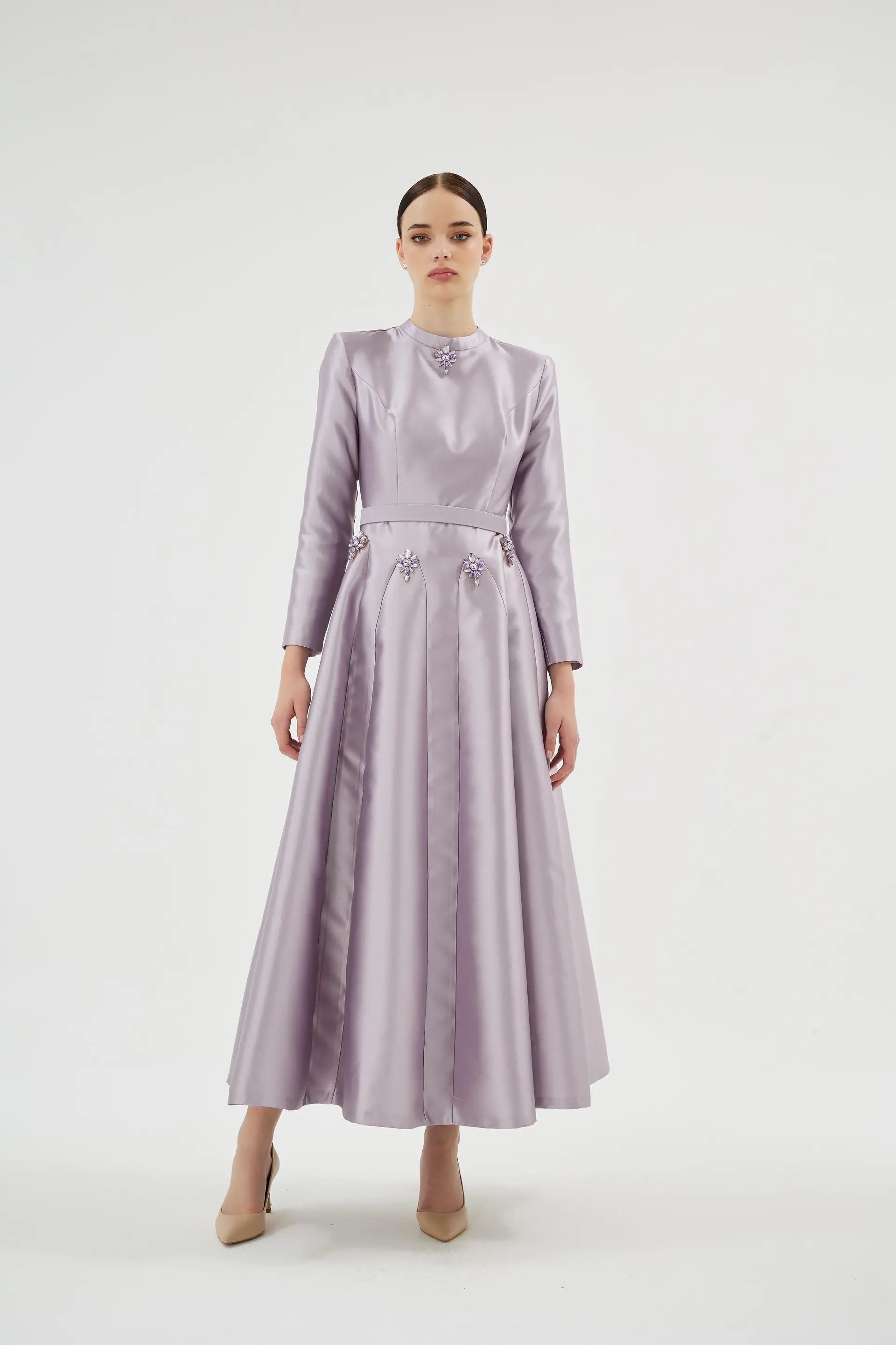 Scarlet Crystal Detail Dress – Lilac