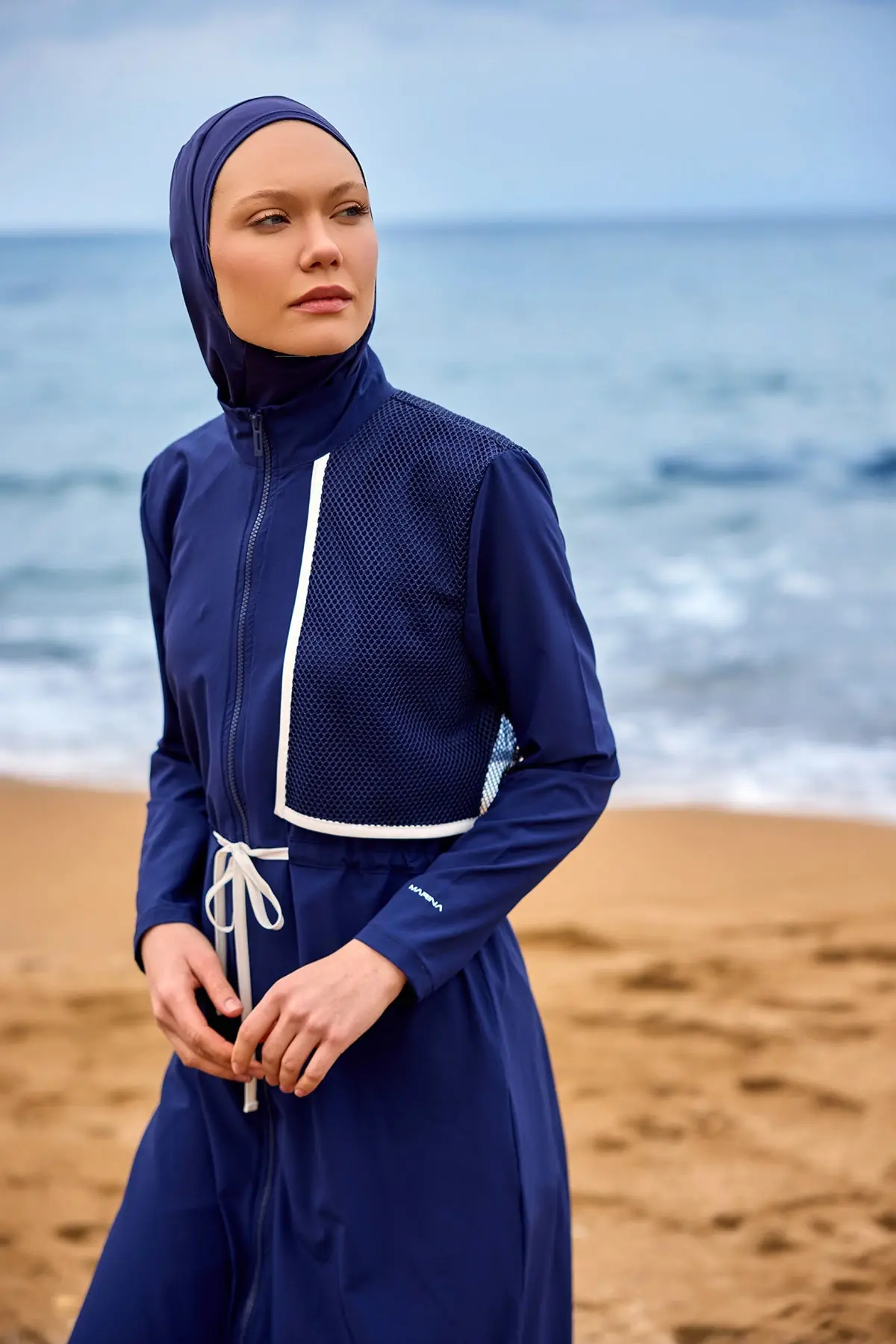 Navy Full Coverage Modest Swimwear Burkini Set M2506-2, photo 2