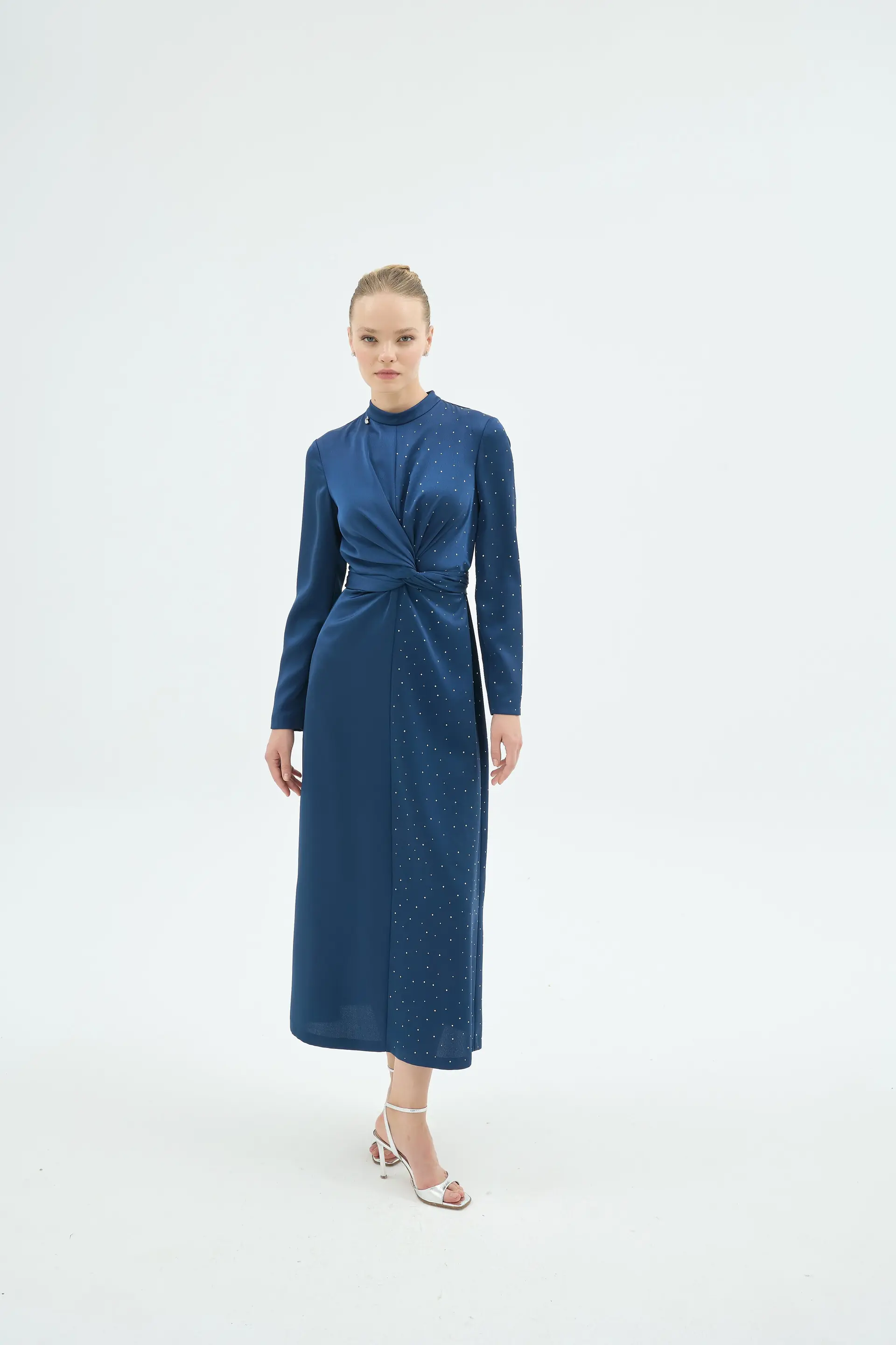 Umberto Crystal Dress – Navy, photo 4