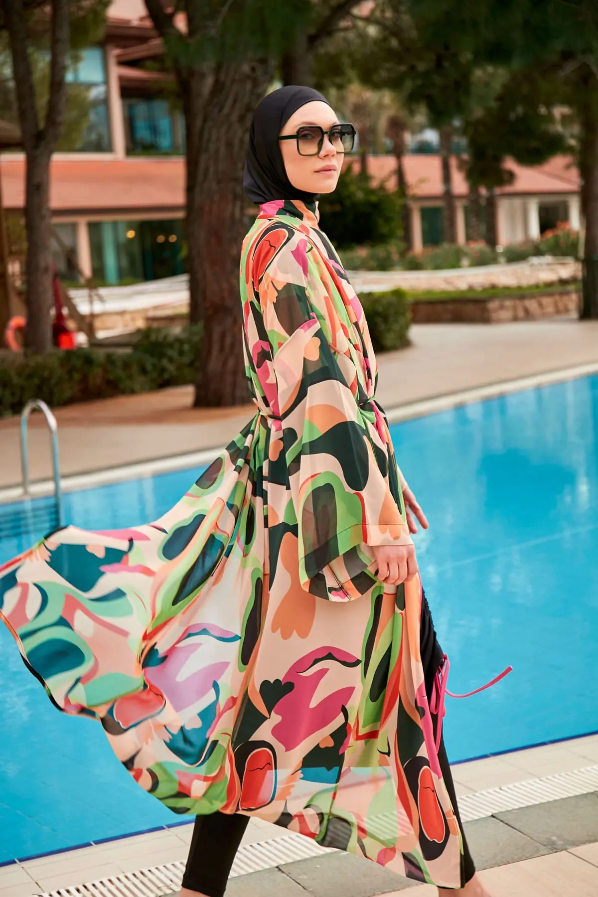 Woven Black Burkini Modest Swimwear M2423, photo 4