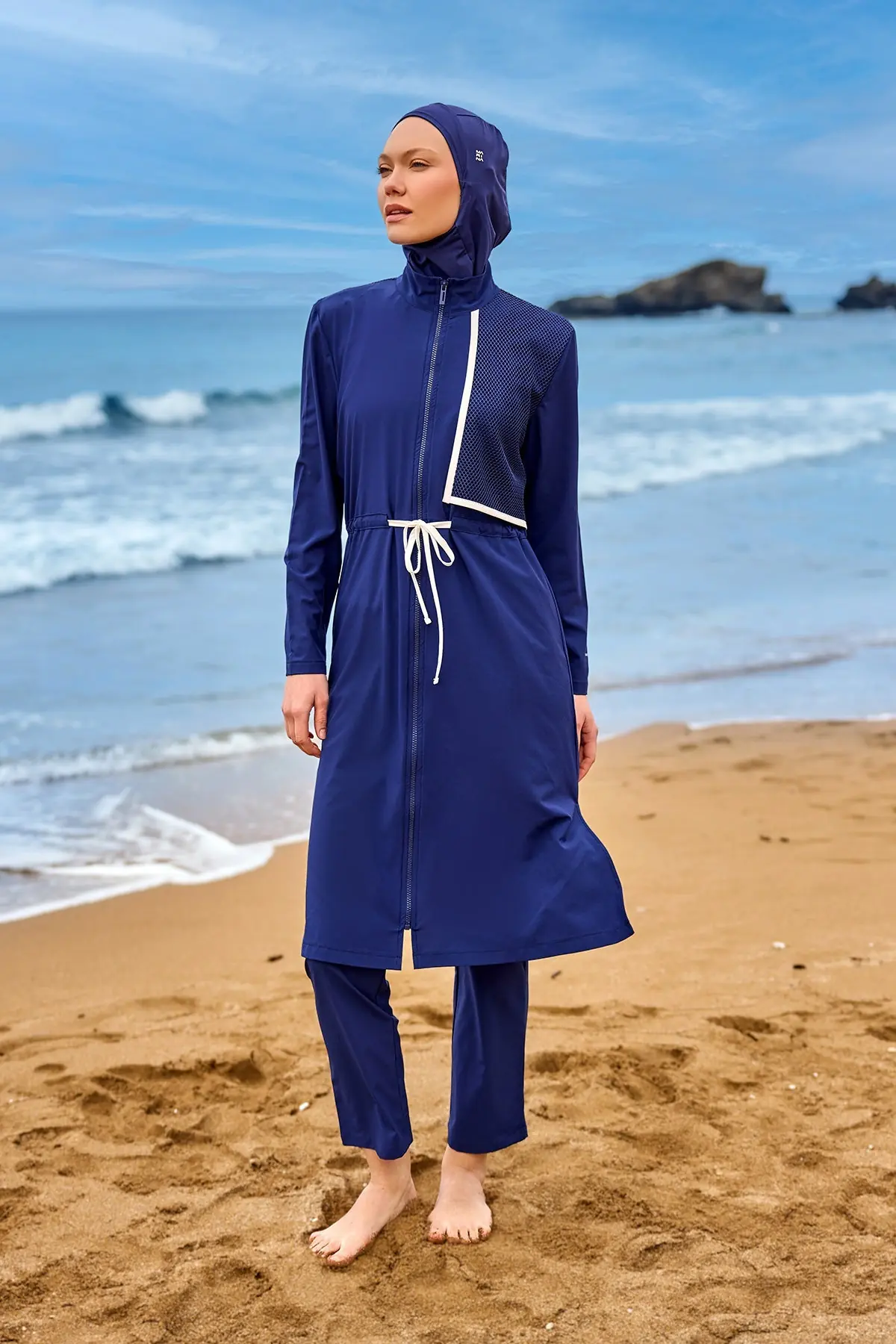 Navy Full Coverage Modest Swimwear Burkini Set M2506-2, photo 3