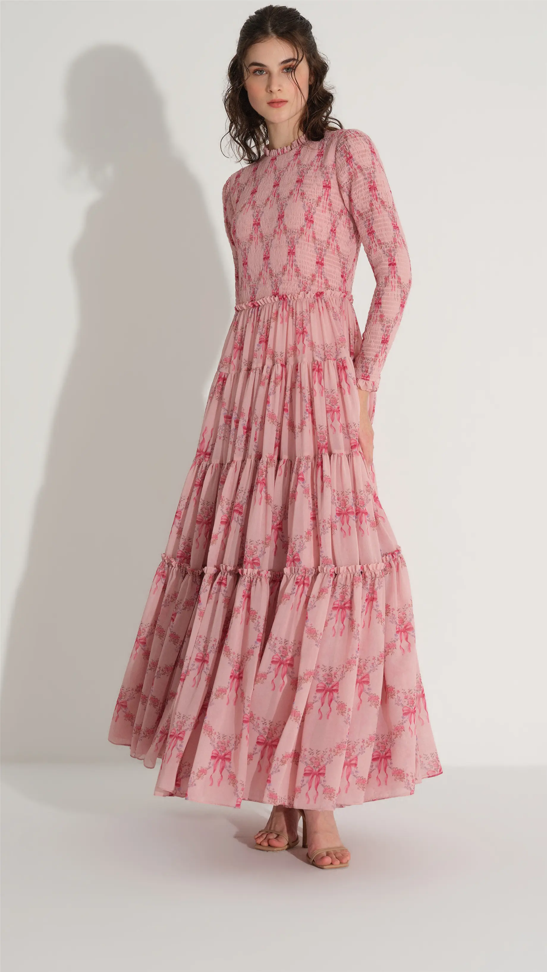 GİPELİ ŞİFON ELBİSE Pembe, photo 8