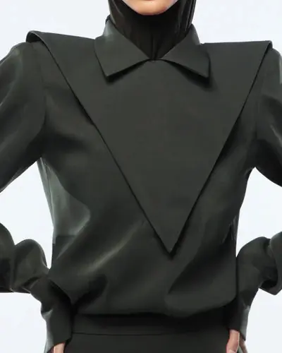 Sonne Blouse and Collar - Olive Green, photo 4