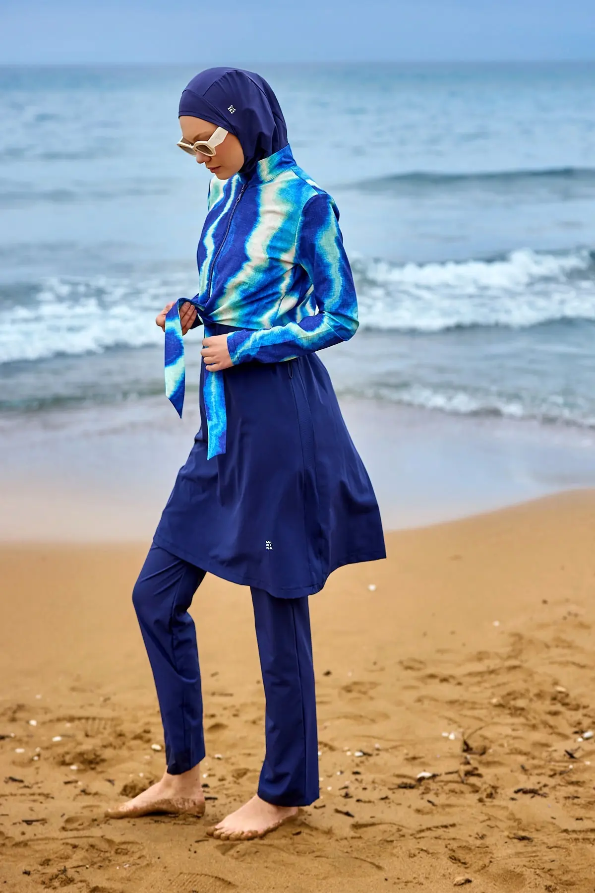 Navy Full Coverage Modest Swimwear Burkini Set M2530-2, photo 5