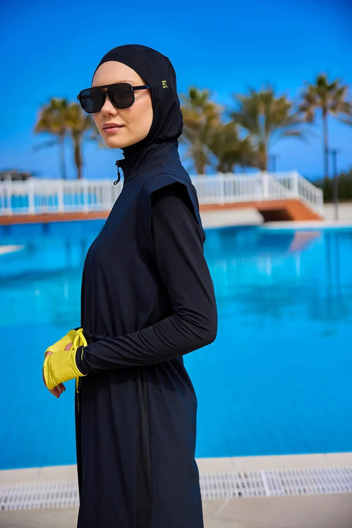 Marina Black Full Coverage Islamic Swimwear Burkini Set M2501-1, photo 5