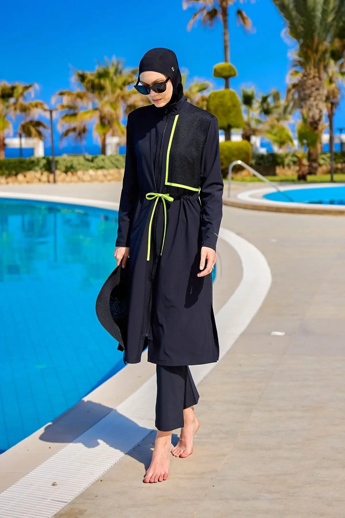 Black Full Coverage Modest Swimwear Burkini Set M2506-1, photo 3