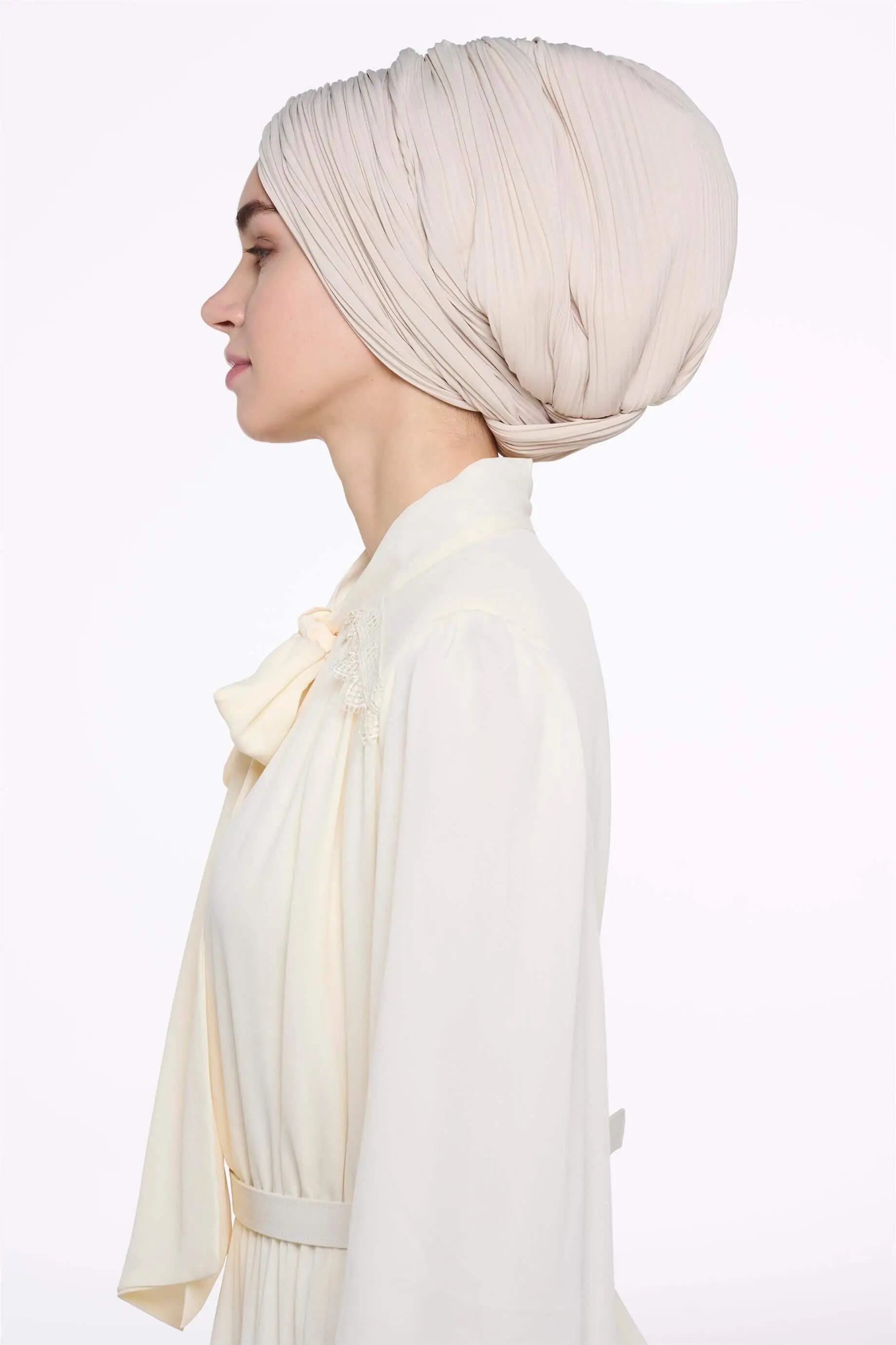 Cross-Wrap Bonnet – Beige, photo 2