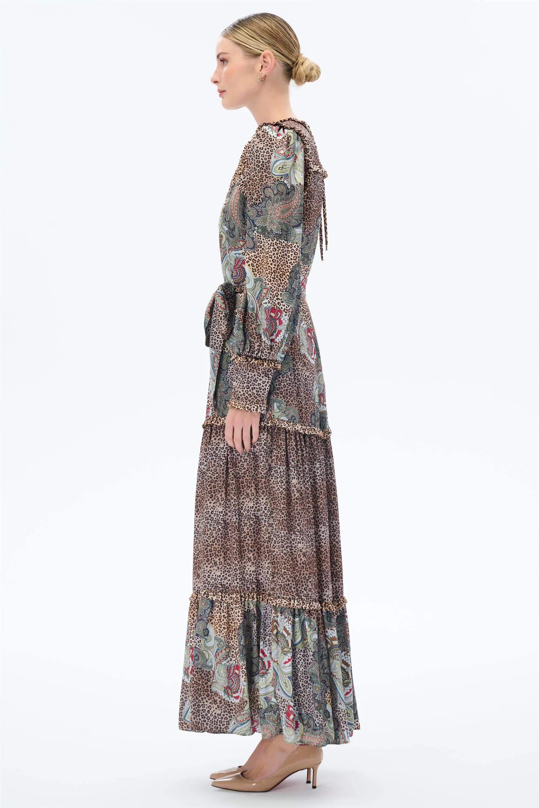 ETNİK DESENLİ ELBİSE Yeşil, photo 2
