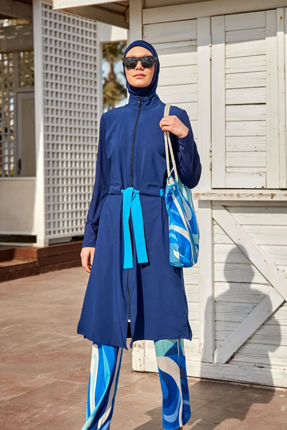 Woven Navy Burkini Modest Swimwear M2428, photo 4