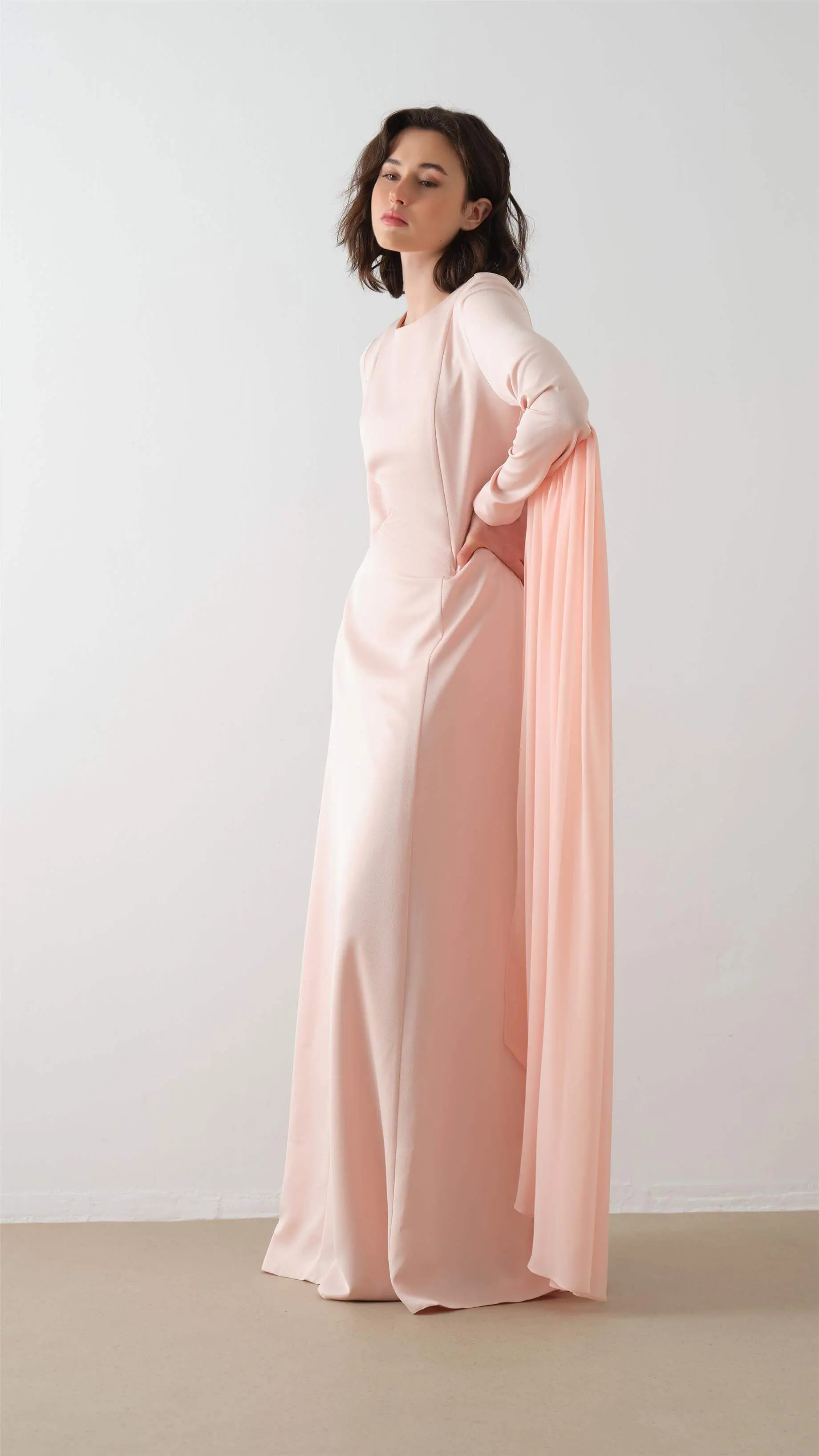Cape Sleeve Detail Dress – Salmon, photo 4