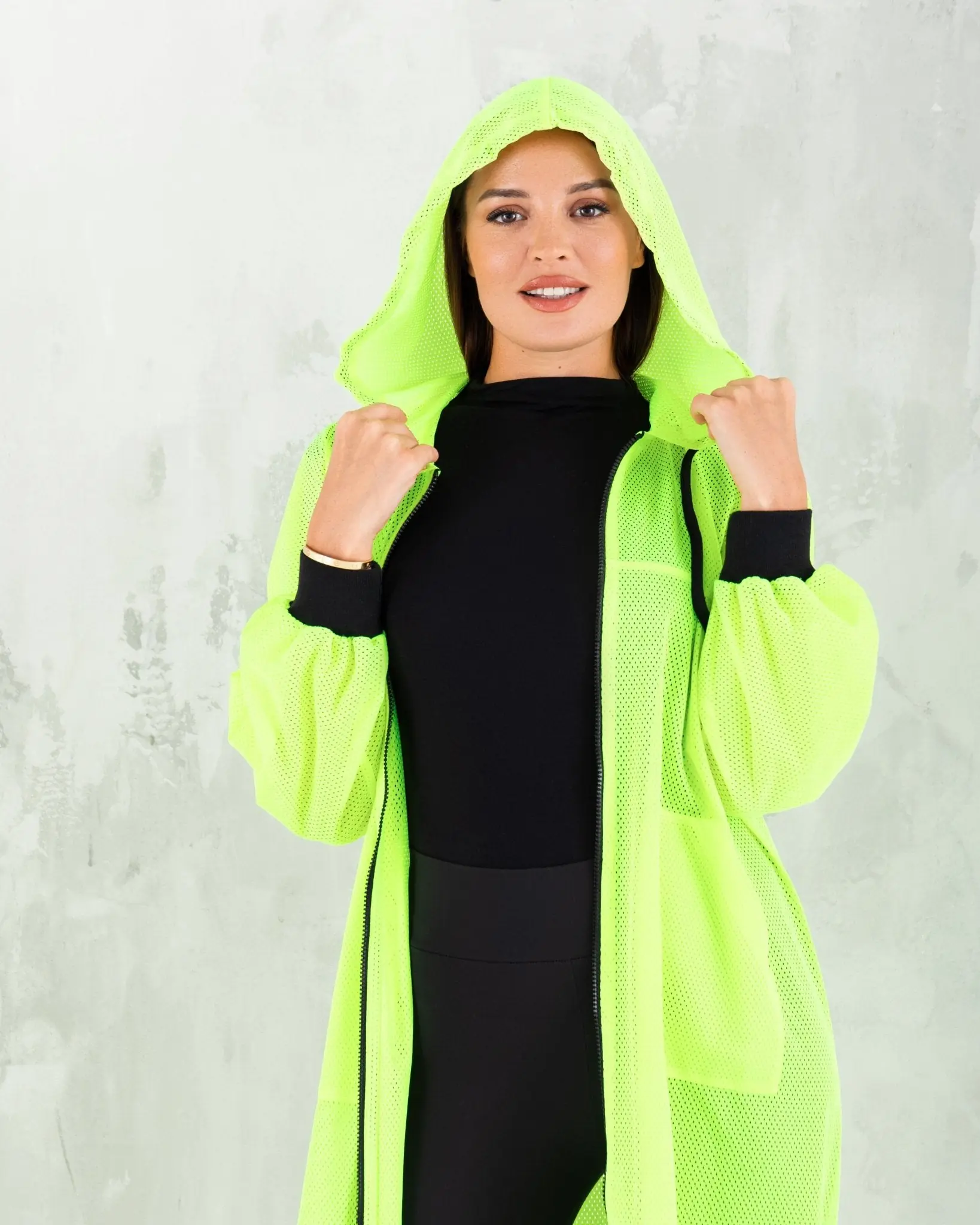 Fluorescent Mesh Yellow sporty wear