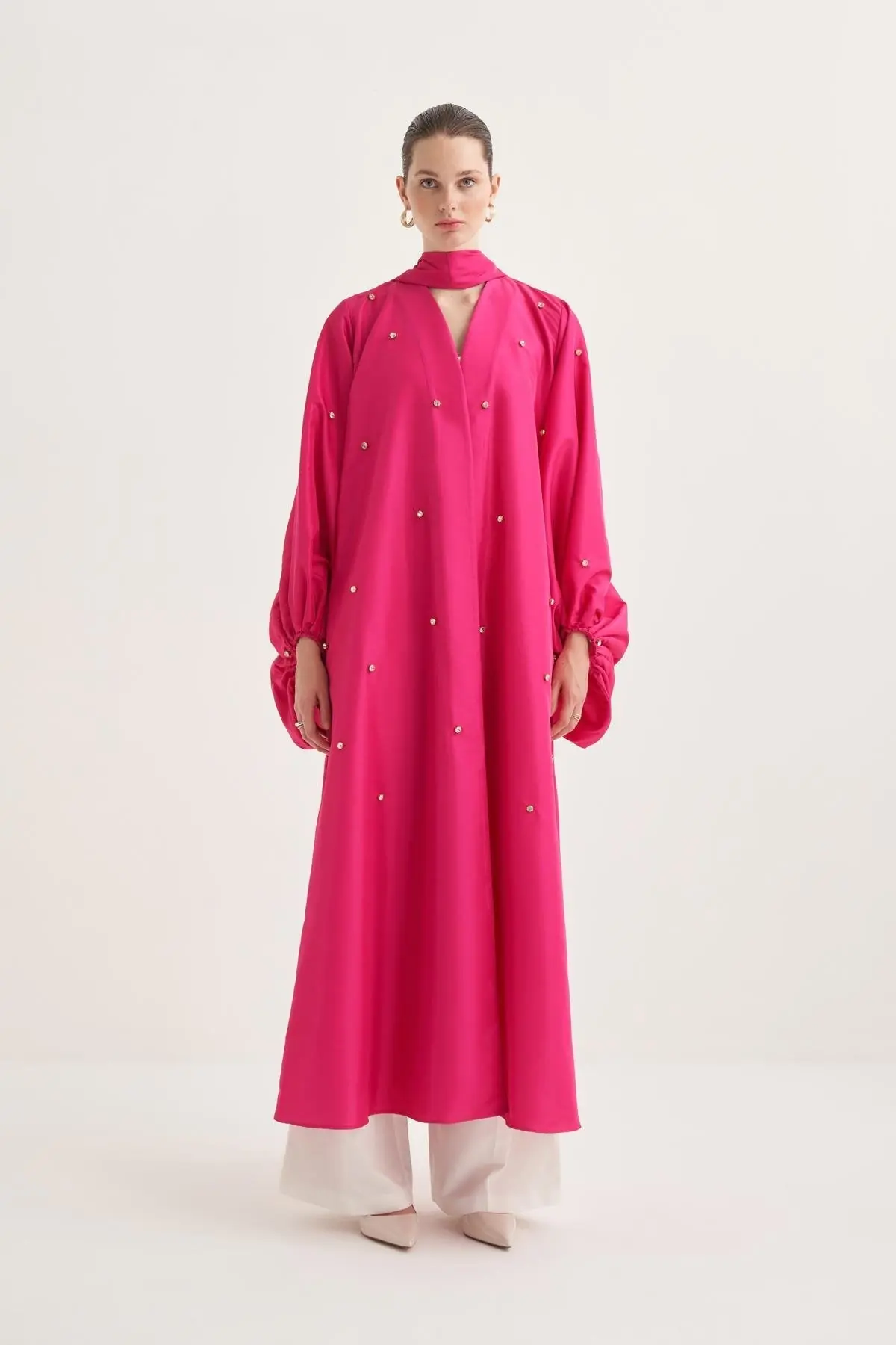Ruby Taffeta Abaya – Fuchsia