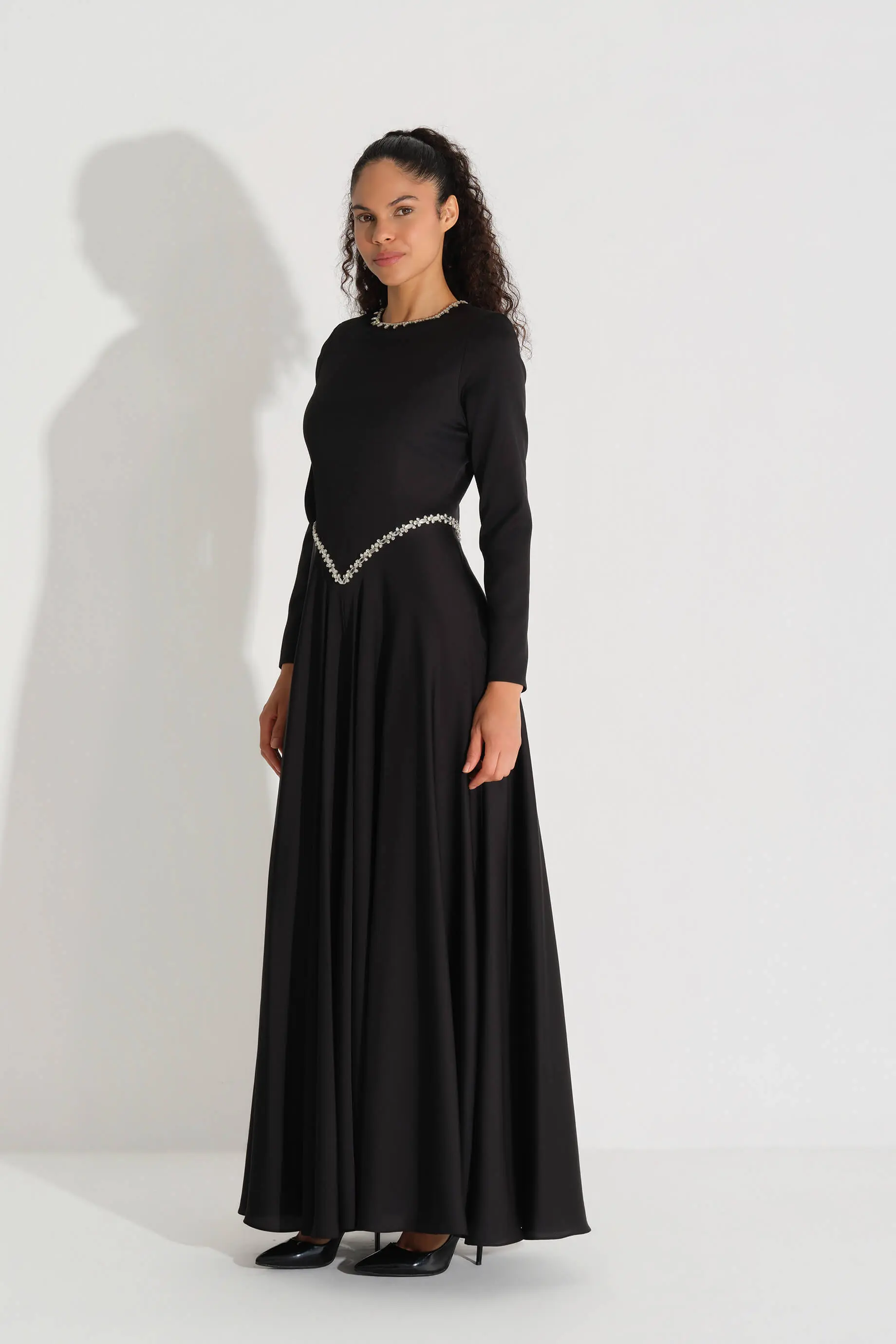 Embellished Belt Detail Dress – Balck, photo 4