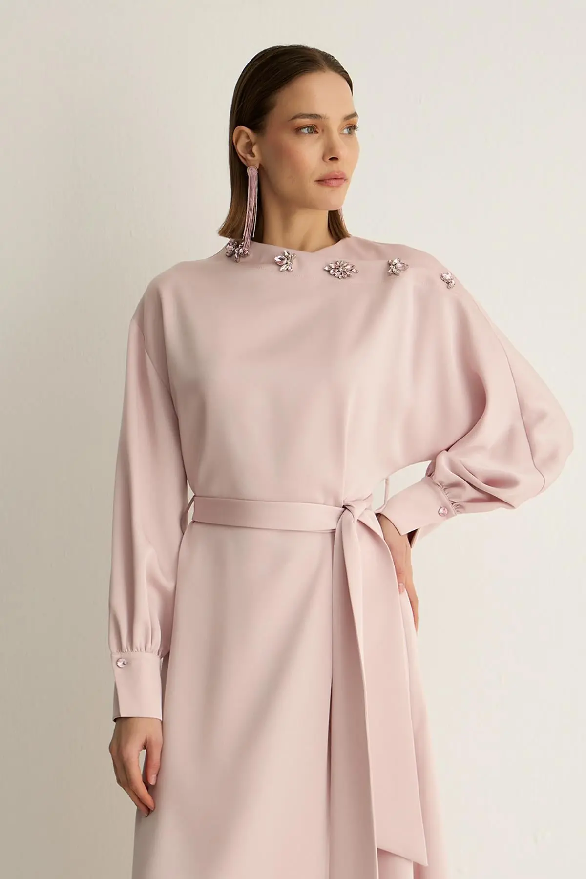 Oriana Embellished Shoulder Dress – Pudra, photo 2