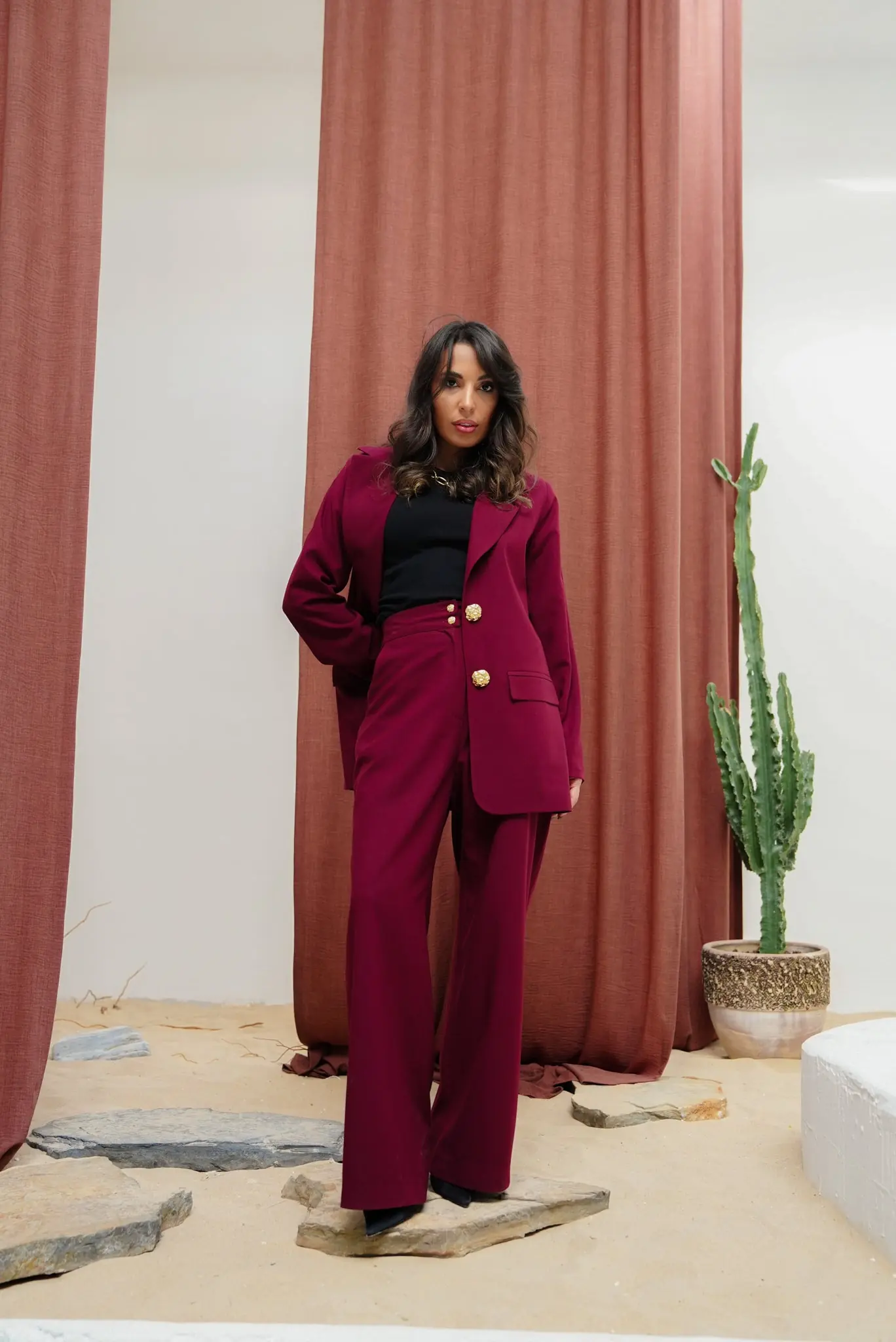 Aren Modal Suit Set – Bordeaux, photo 8