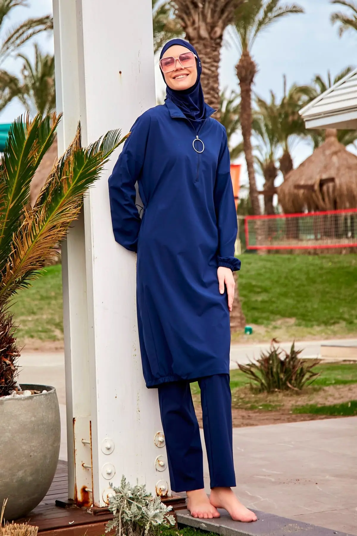 Woven Navy Burkini Modest Swimwear M2403