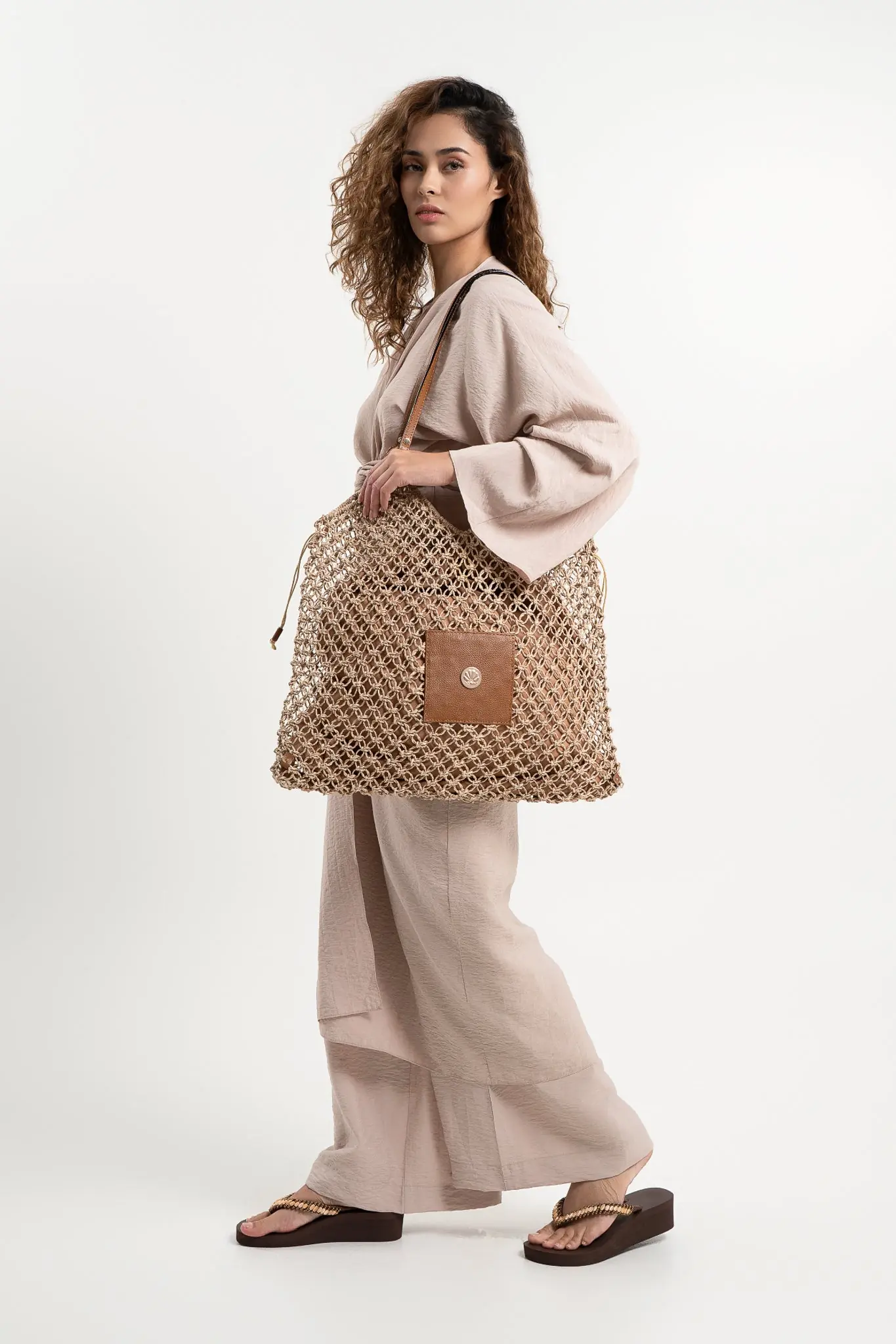 Abaca Woven Large Tote Bag - Natural, photo 4