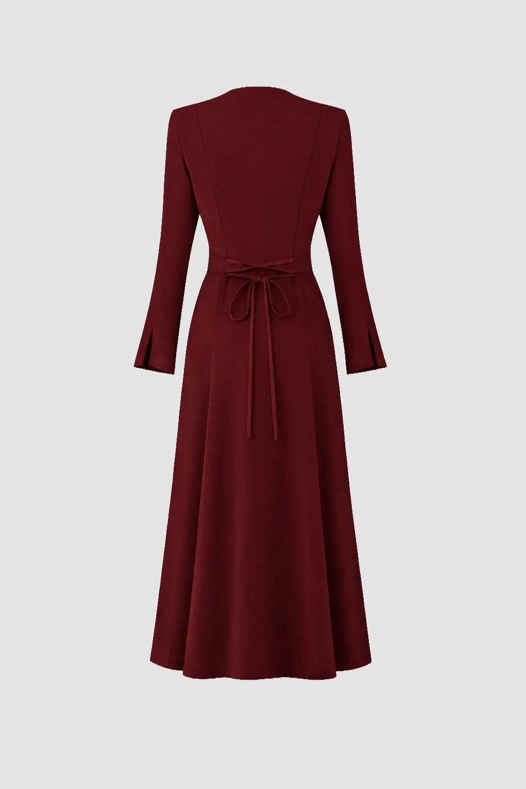 Tencel Maxi Dress With Back Tie – Burgundy, photo 2