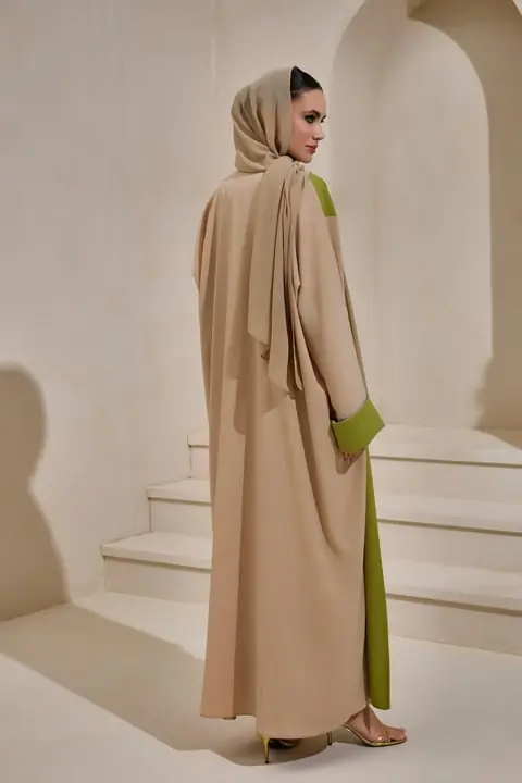 Casual Abaya - Camel Green, photo 4