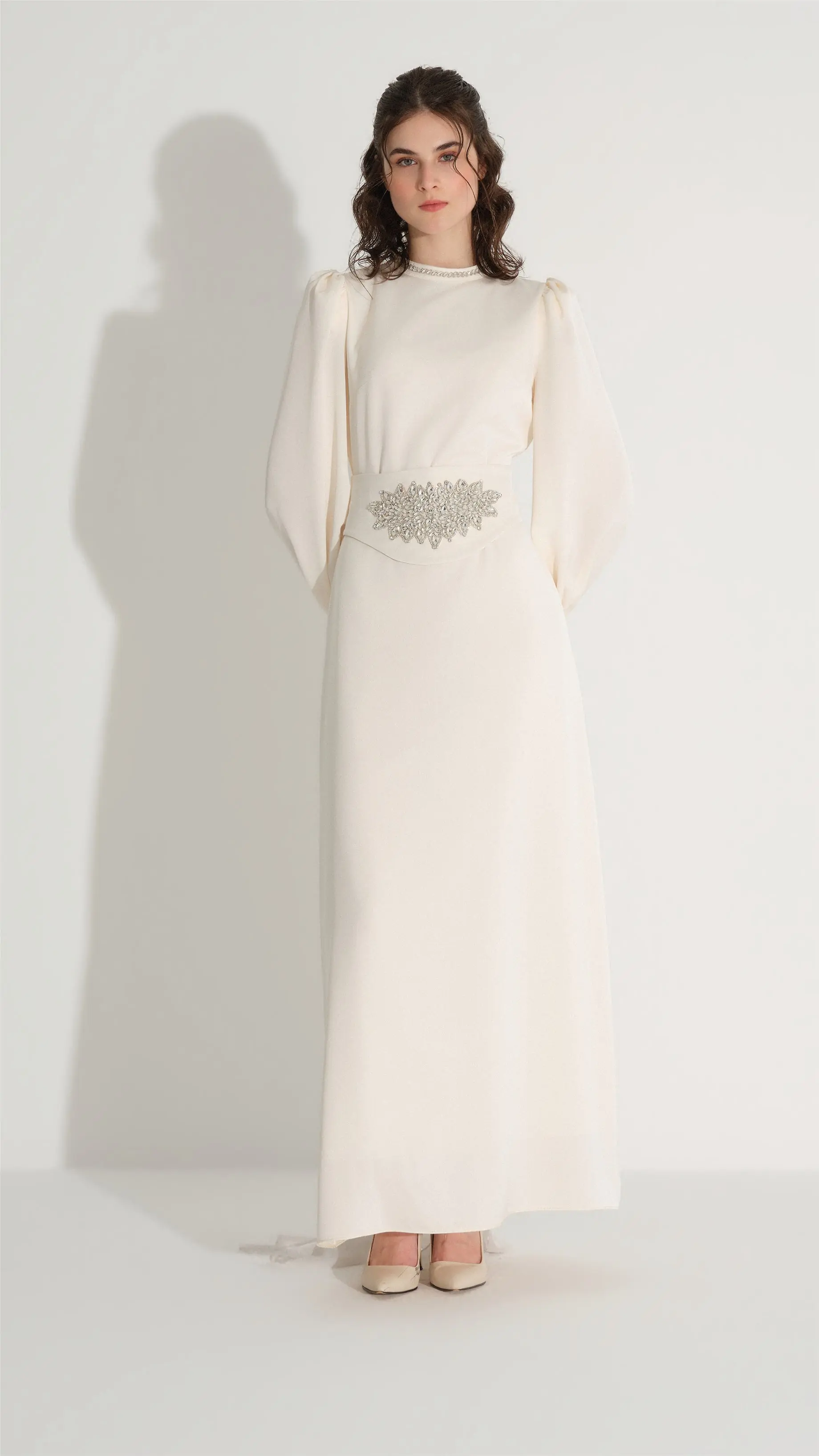 Embellished Corset Dress – Ecru, photo 2