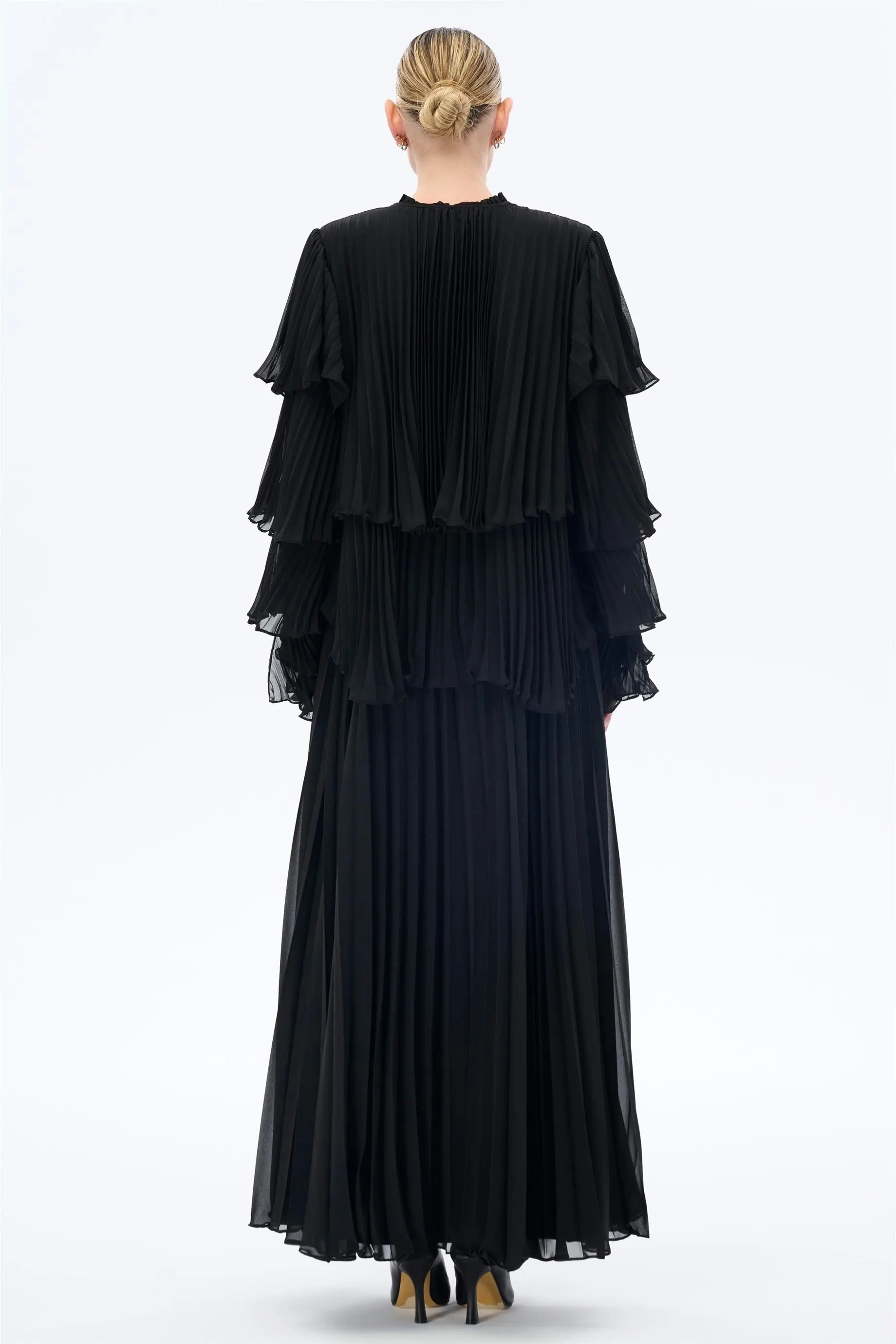 Pleated Layered Dress Set – Black, photo 4