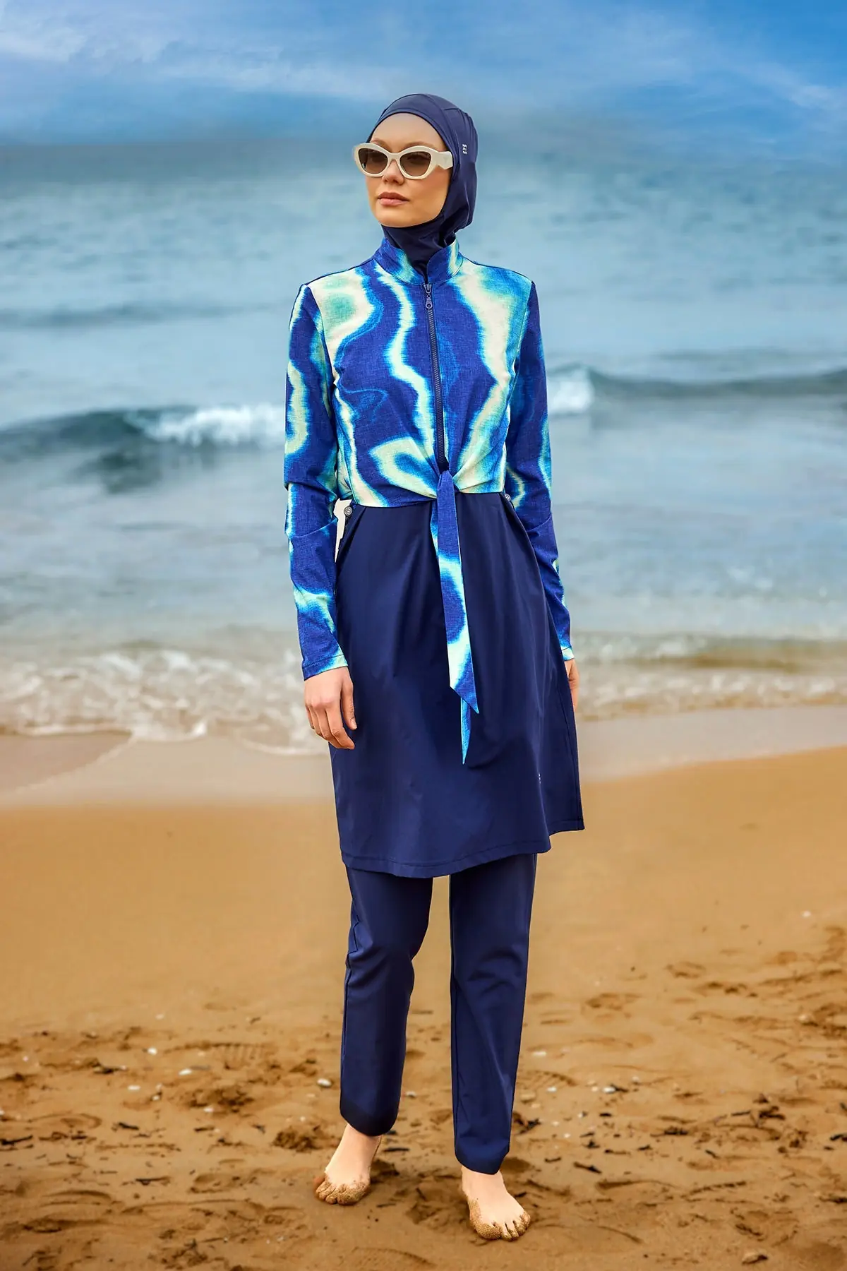 Navy Full Coverage Modest Swimwear Burkini Set M2530-2, photo 4