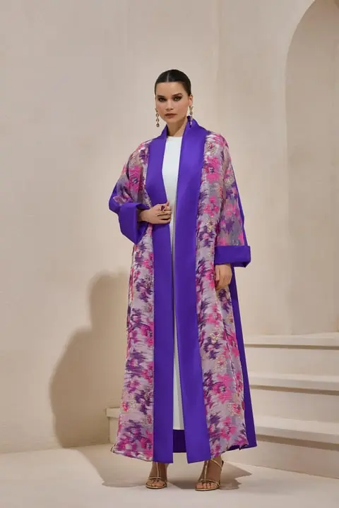 Norah Taffeta Abaya – Purple