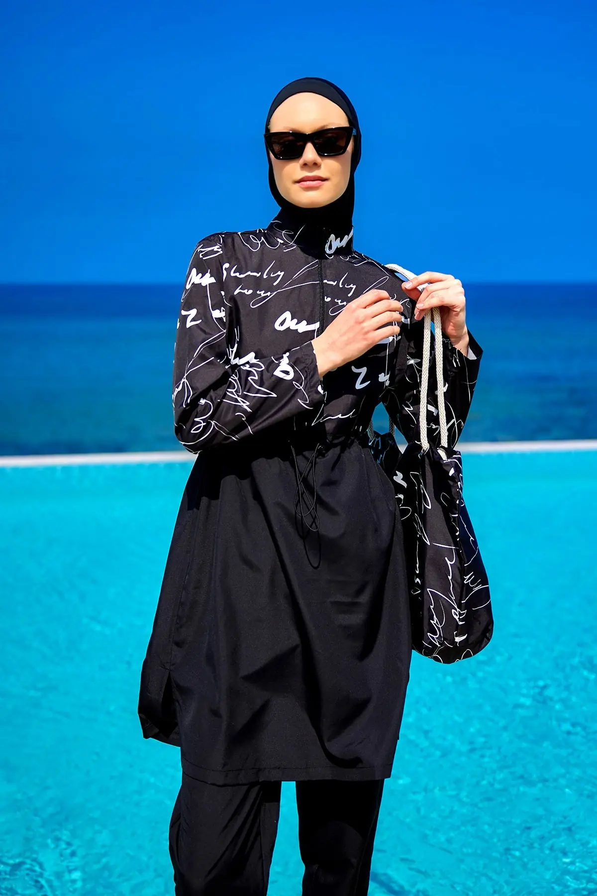 Black Full Coverage Modest Swimwear Set for Women R2501, photo 4
