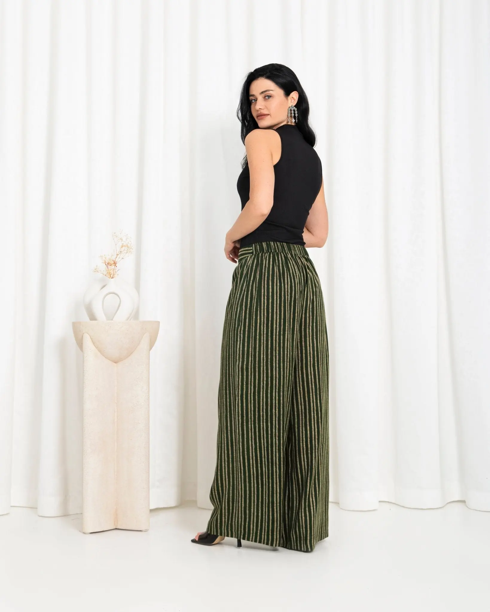 Green Stripe Pants