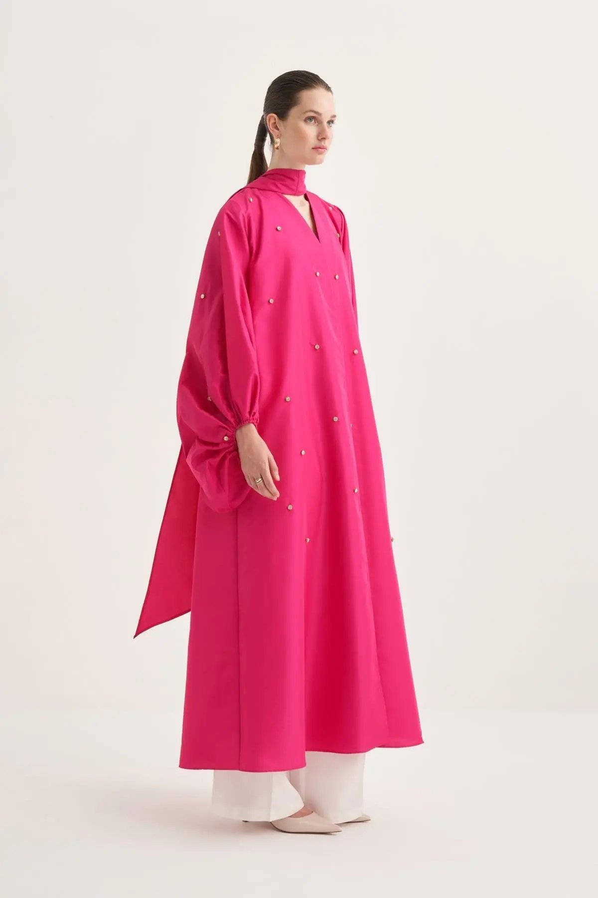Ruby Taffeta Abaya – Fuchsia, photo 2