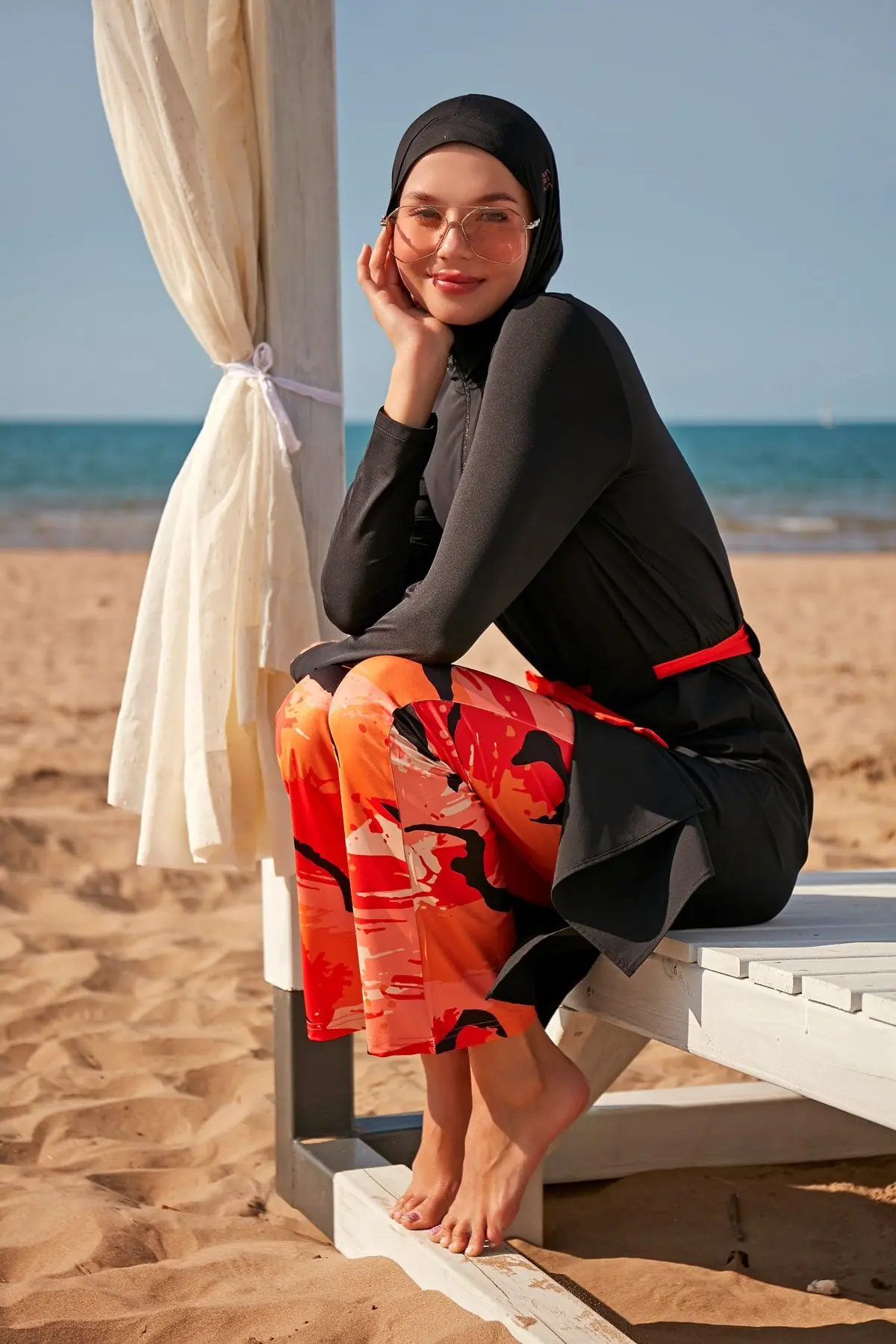 Woven Black Burkini Modest Swimwear M2311, photo 2