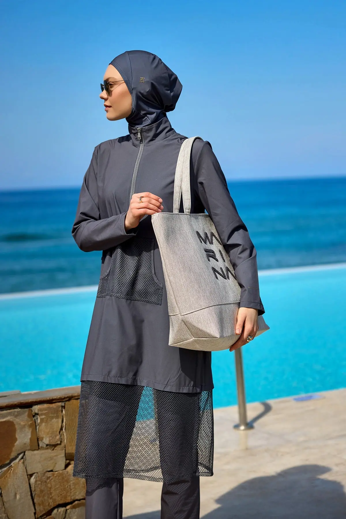 Cream Beach Bag with Zipper CA2501-3, photo 3